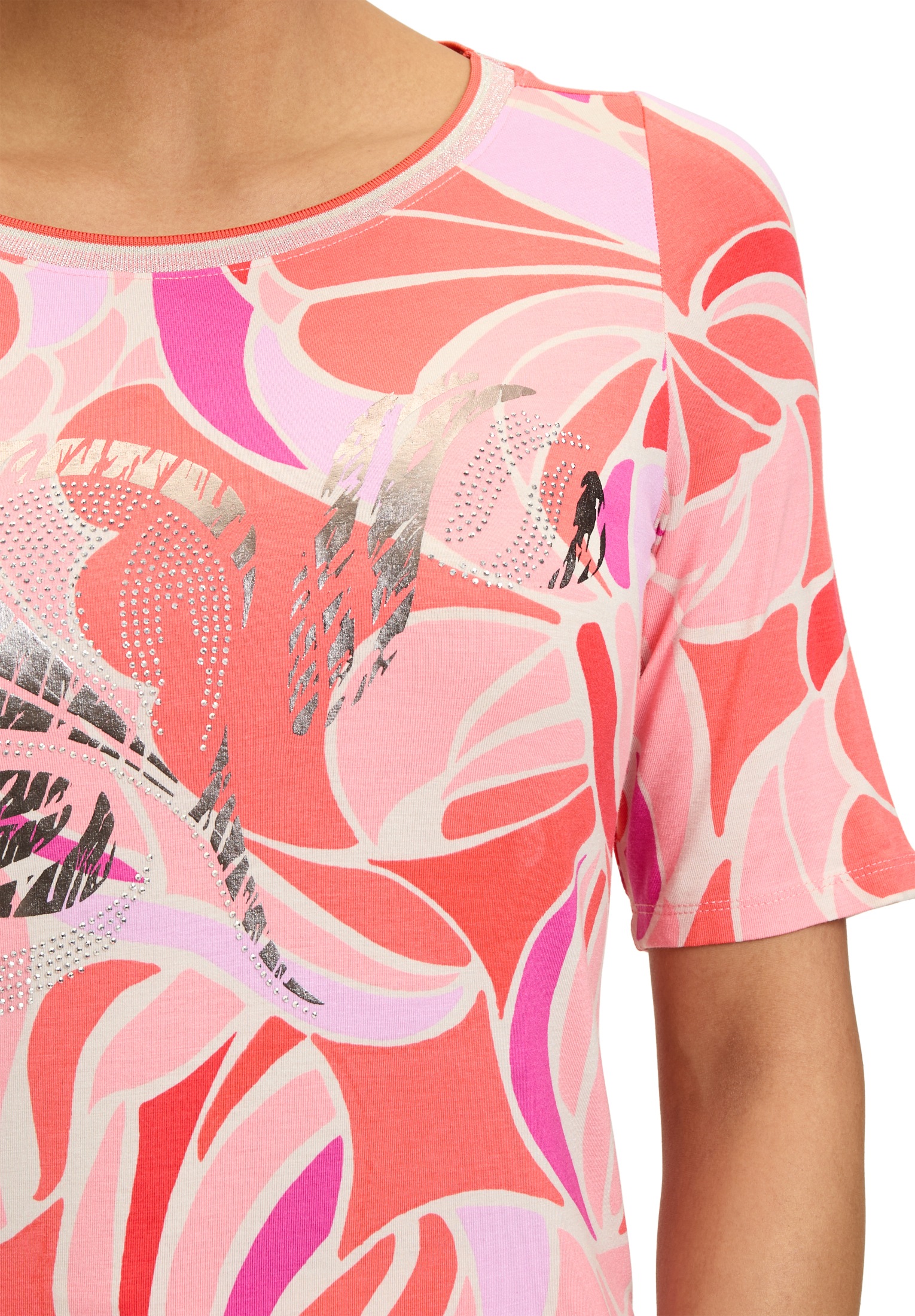 Betty Barclay Kurzarmshirt »Betty Barclay Damen Printshirt mit Schmucksteinen«, (1 tlg.), Glitzersteine