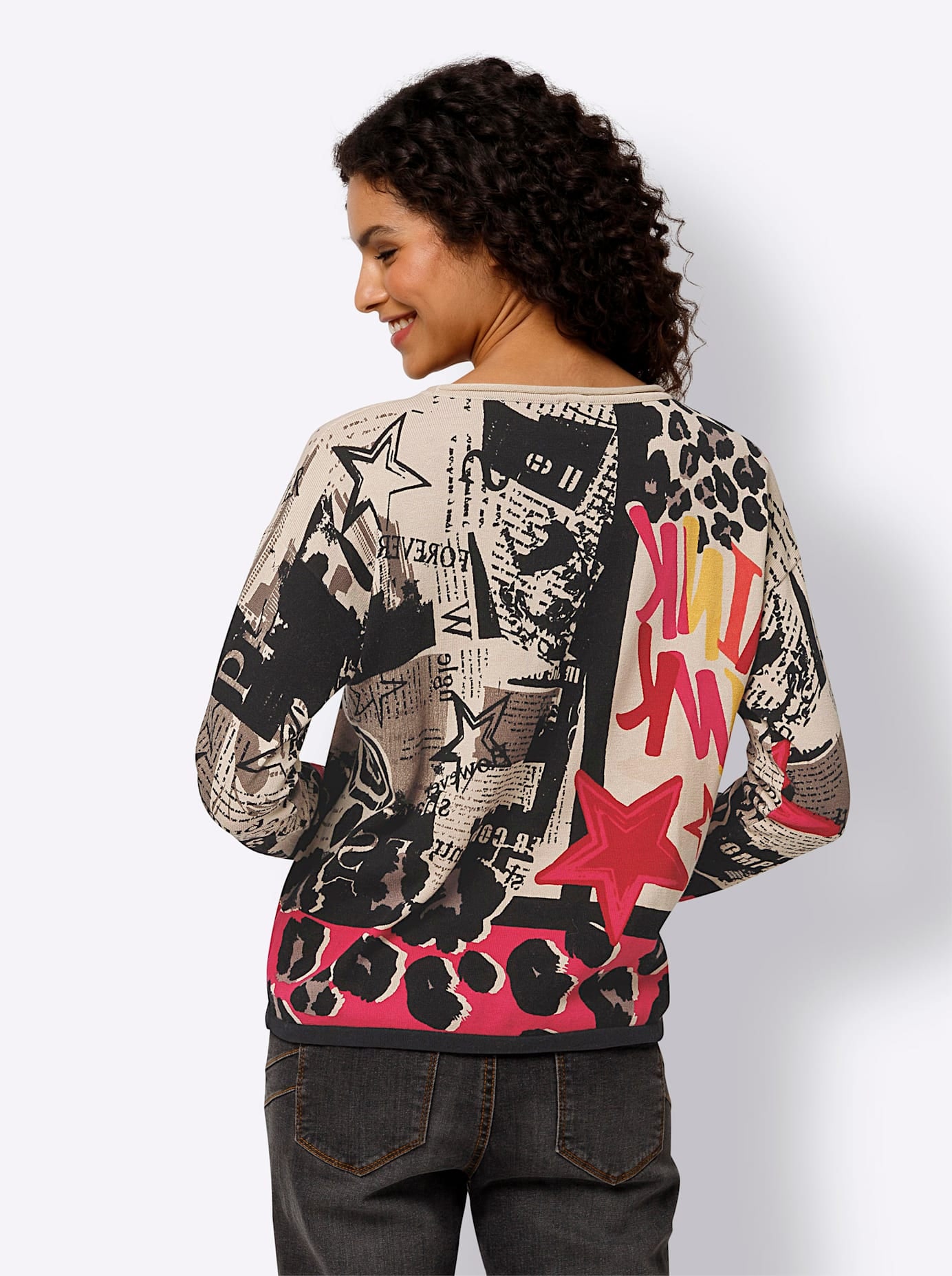 heine Strickpullover »Druck-Pullover«
