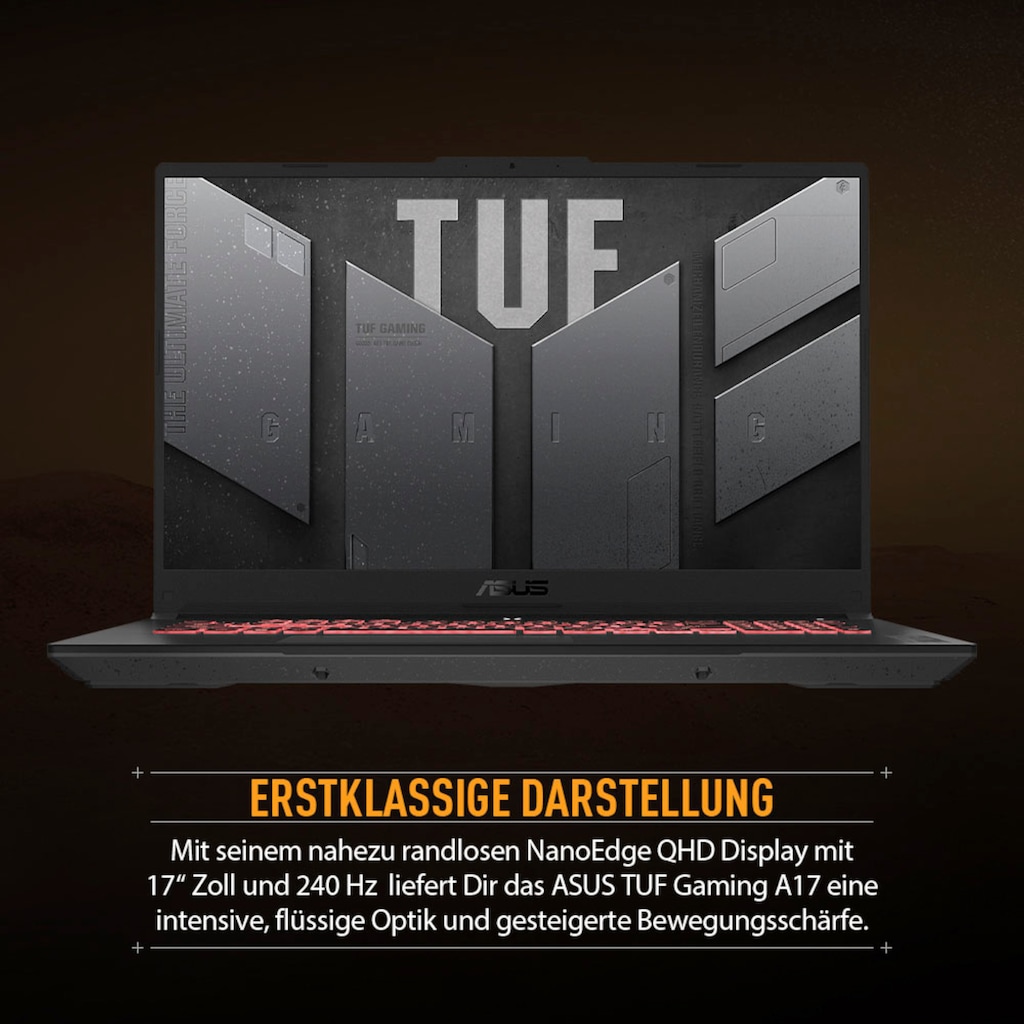 Asus Gaming-Notebook »TUF Gaming A17 FA707XV-HX034W«, 43,9 cm, / 17,3 Zoll, AMD, Ryzen 9, GeForce RTX 4060, 1000 GB SSD