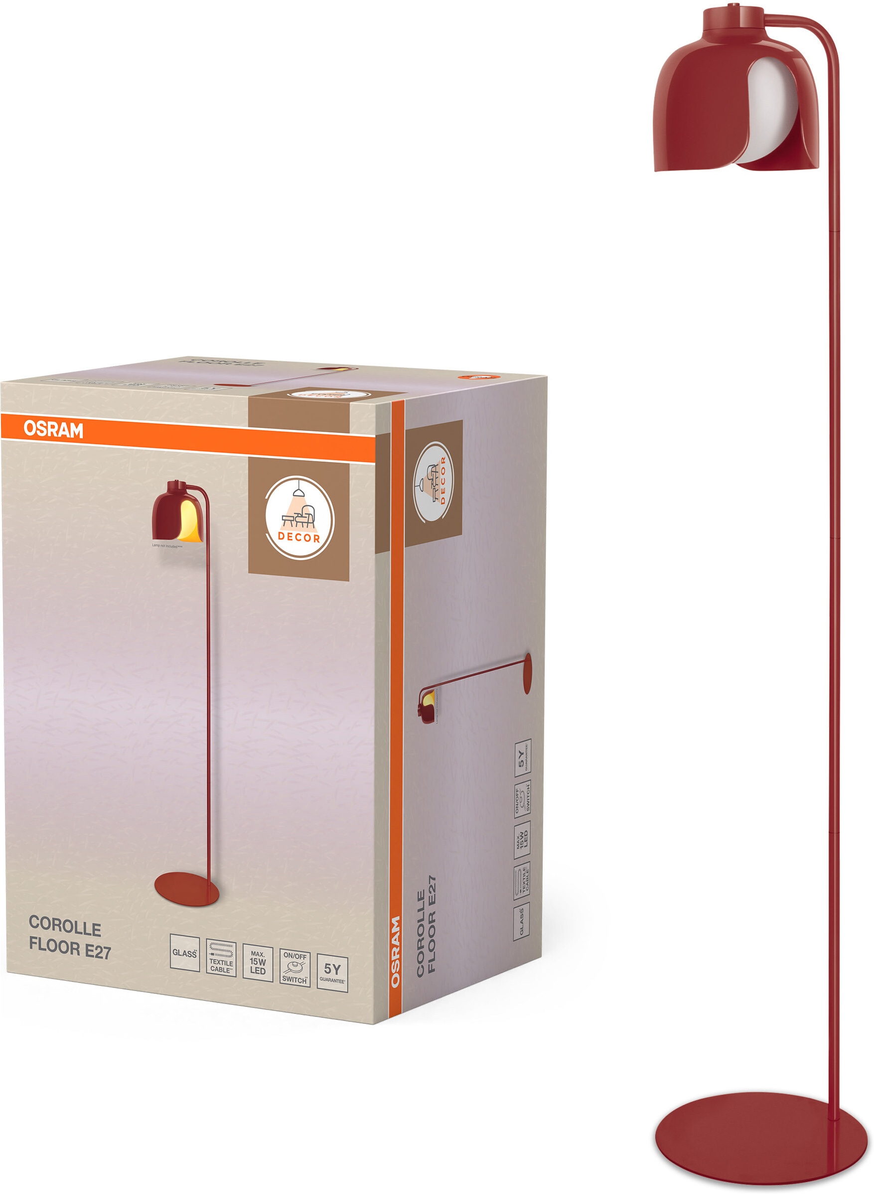 Osram Stehlampe »Decor Corolle« E27 1 Stk. Fassung E27, Stahl und Glas