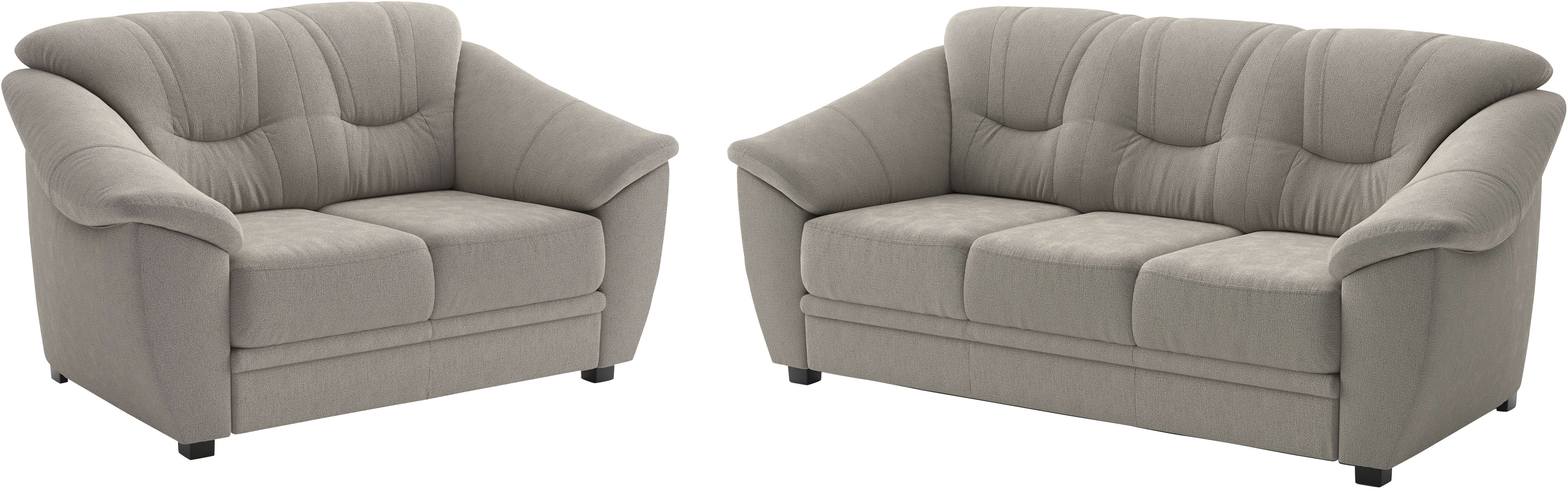 sit&more Polstergarnitur "Savona, Set: 2- & 3er-Sofa, B: 148 bzw. 198 cm, Federkern-Polsterung" 2 tlg. komfortable Sitzhöhe 46 cm, frei im Raum stellbar, stilvolles Design