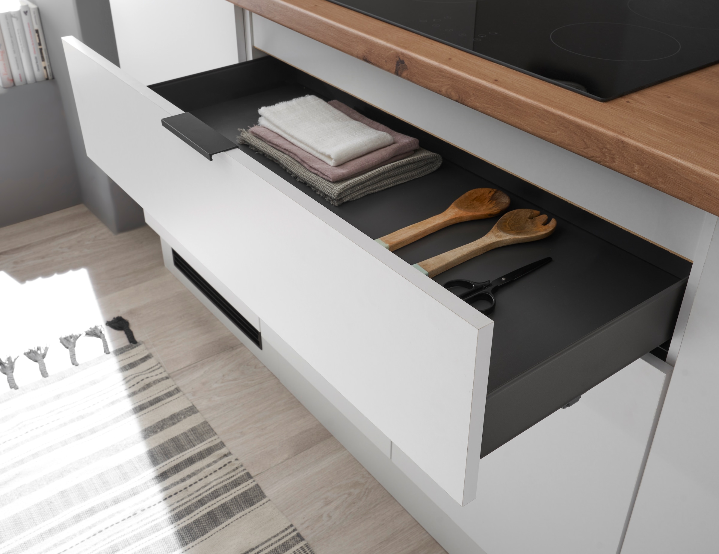 KOCHSTATION Küchenzeile »KS-Georgia, mit 38mm starker Arbeitsplatte«, Breite 260 cm, wahlweise mit E-Geräten und Kühlschrank