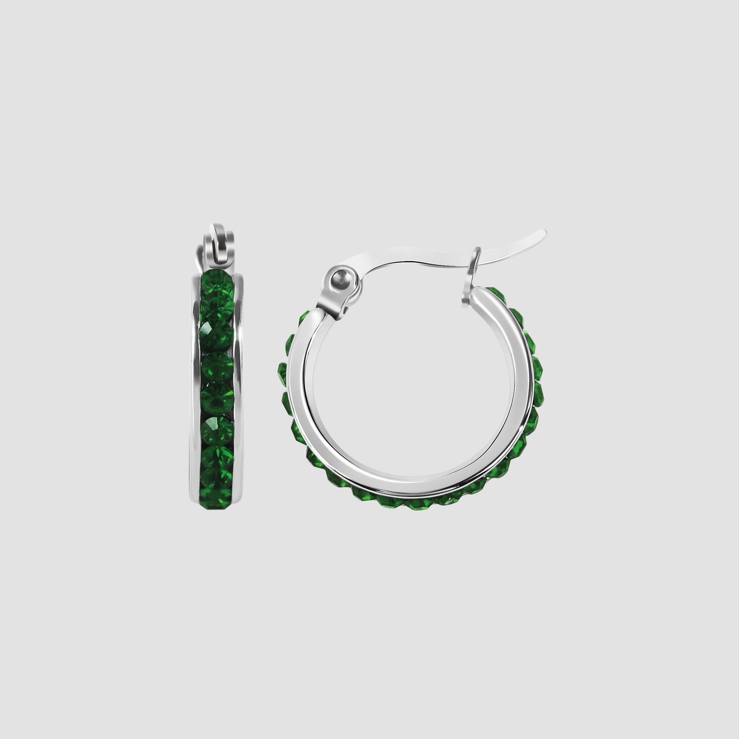 Adelia´s Paar Creolen "Ohrringe – Creole aus Edelstahl mit Strass Steinchen" Perfekt als Geschenk zum Muttertag
