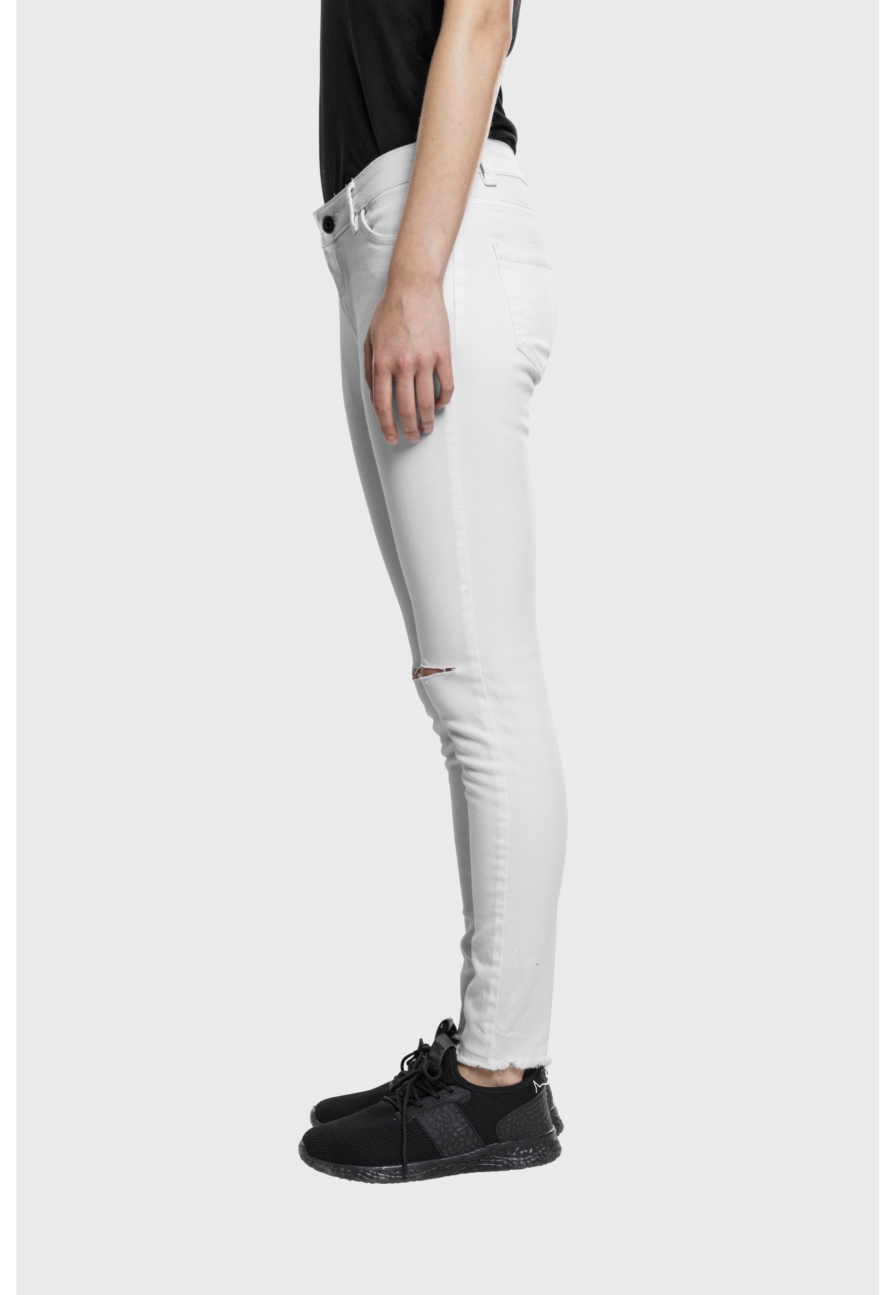 URBAN CLASSICS Bequeme Jeans »Urban Classics Damen Ladies Cut Knee Pants« 1 Stk.