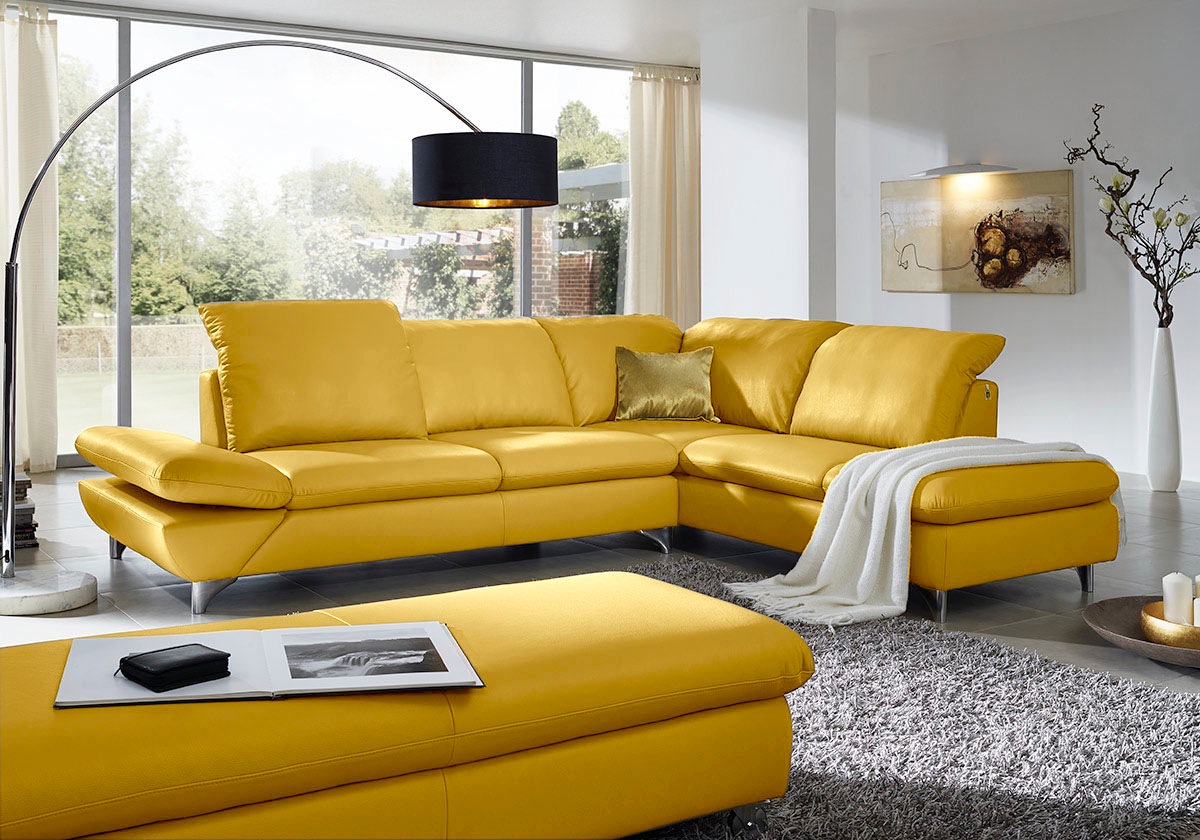 W.SCHILLIG Ecksofa »taoo, elegant und zeitlos, bequem, L-Form«, mit Sitziefenverstellung & Kopfteilverstellung