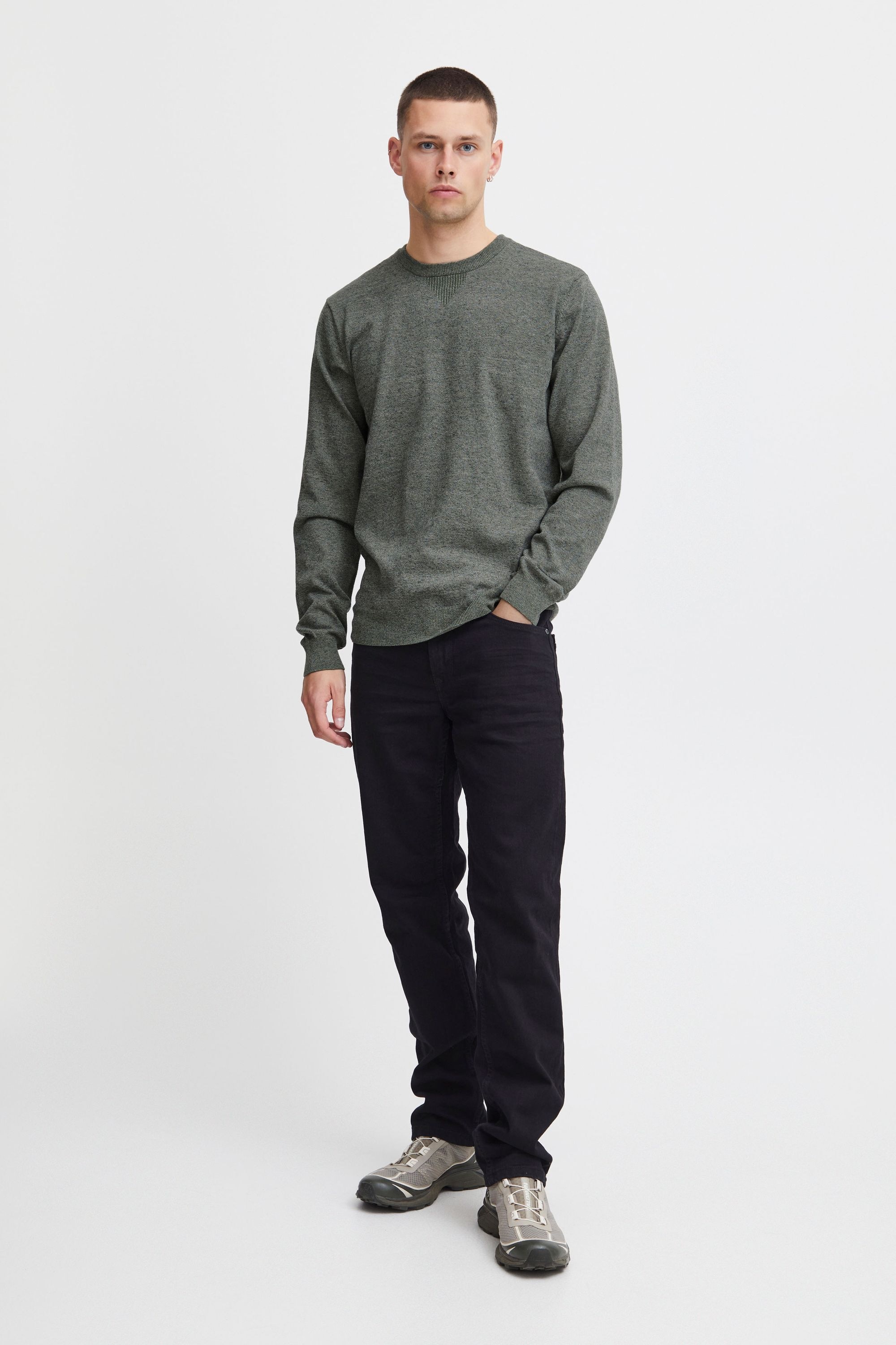 Longpullover BLEND "BHBruton", Herren, Gr. XL, deep forest, 100% Polyester, meliert, normal normal, Rundhals, Pullover Longpullover, Stilvoller melierter Strickpullover 8