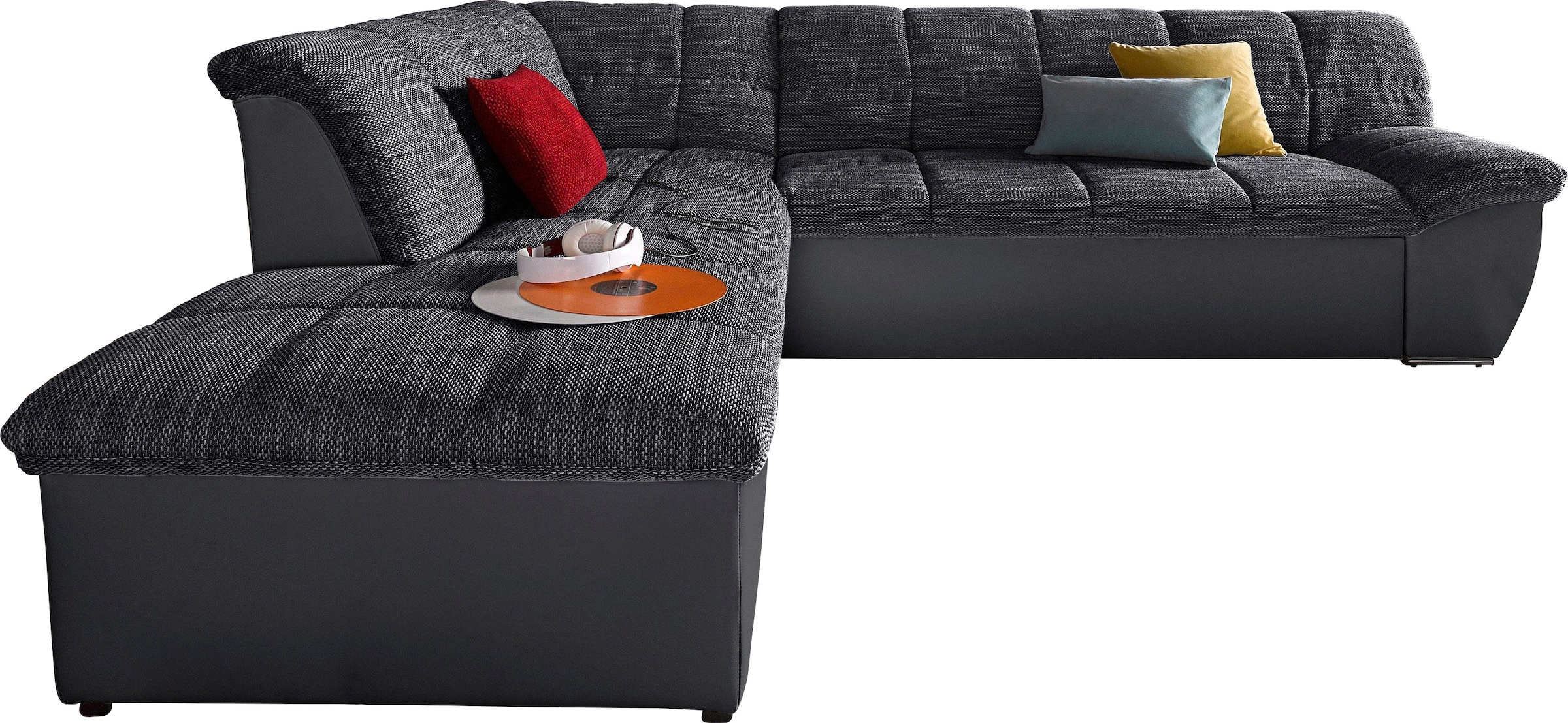 DOMO collection Ecksofa »Splash, aktuelle Sitz- und Rückensteppung, Materialmix, L-Form«, wahlweise mit Bettfunktion