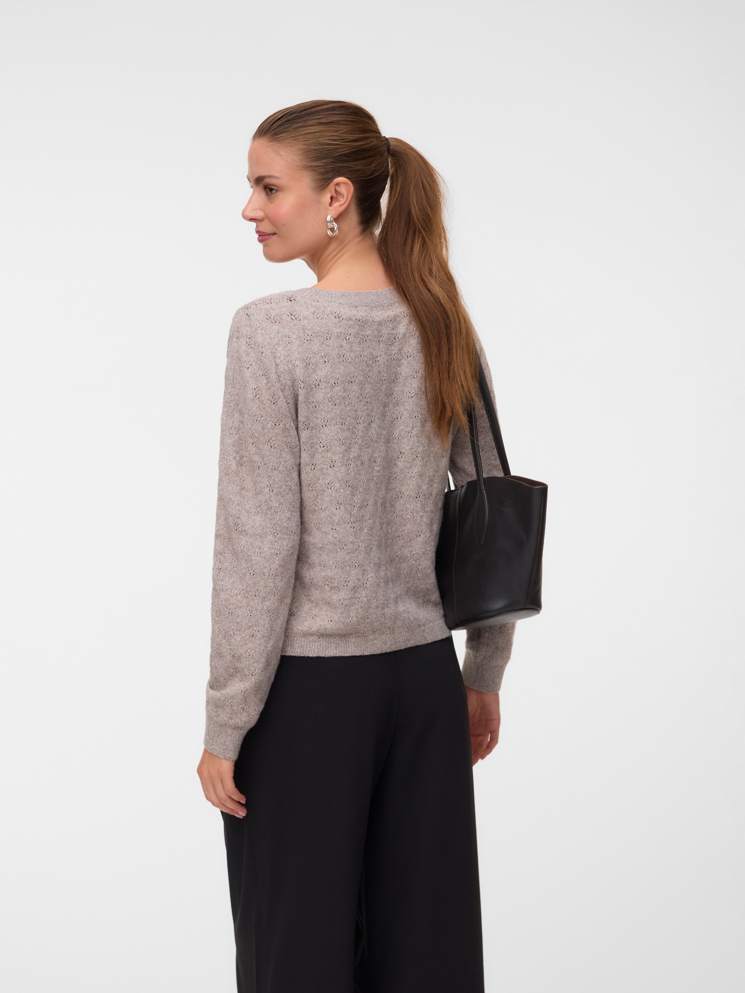 Vero Moda Strickjacke »VMDOFFY STITCH LS O-NECK CARDIGAN NOOS« Materialmix, regular fit