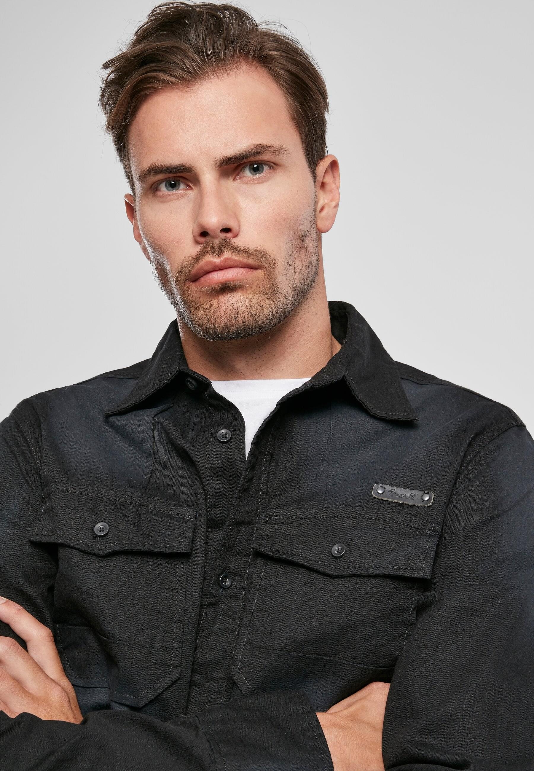 Brandit Langarmhemd »Brandit Herren Hardee Denim Shirt«, (1 tlg.)