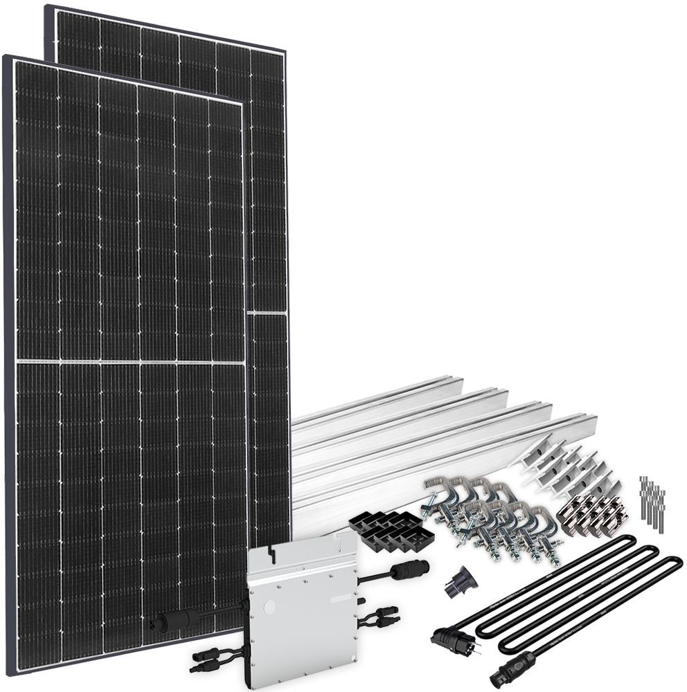 offgridtec Solaranlage »Solar-Direct 830W HM-600«, Schuko-Anschluss, 5 m Anschlusskabel, Montageset Balkongeländer