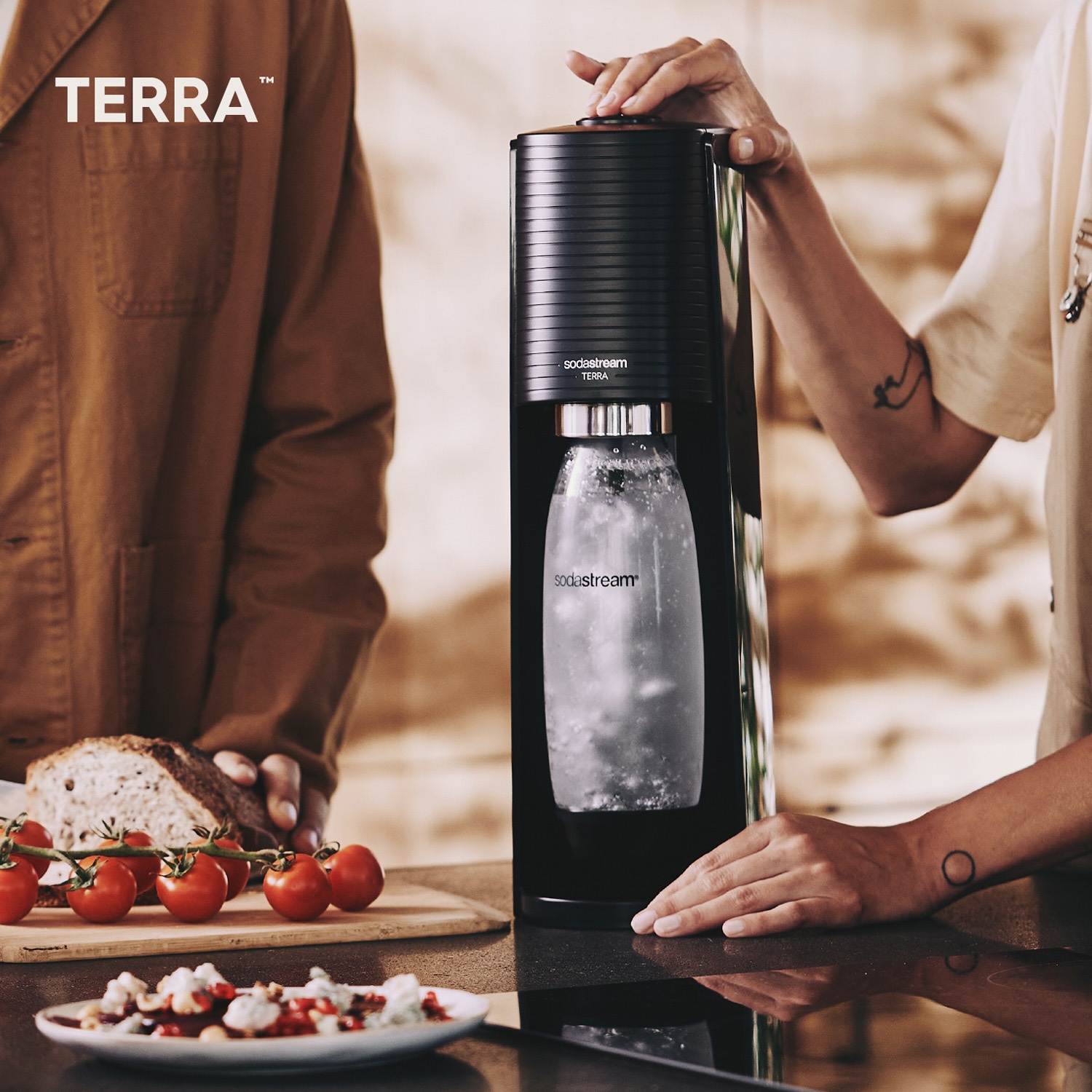 SodaStream Wassersprudler »TERRA Bundle«, (Set, 4 tlg.), SodaStreamWassersprudler,CO2-Zylinder+ 1L Kunststoff-Flasche