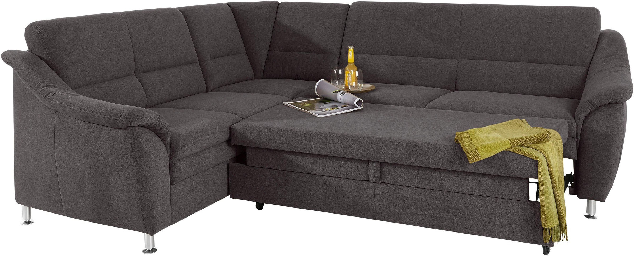 Places of Style Ecksofa »Cardoso L-Form«, Federkern, wahlweise mit Bett, Schubkasten, teilweise Relaxfunktion