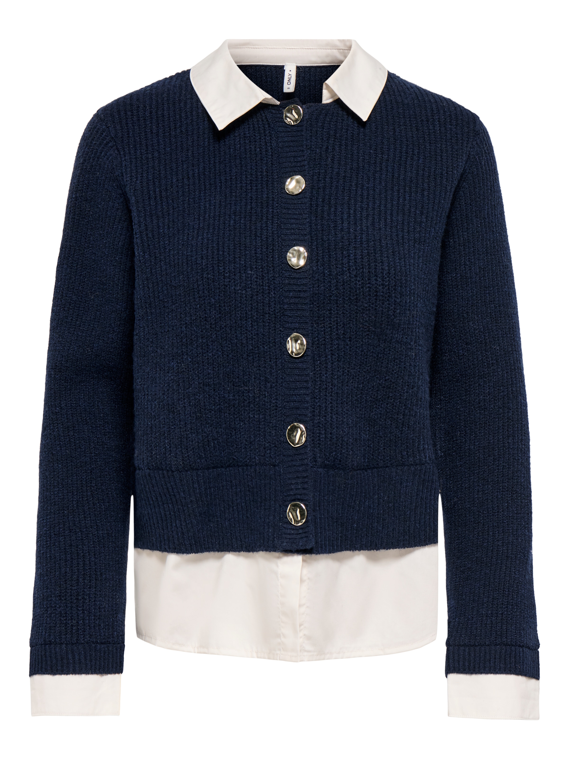 ONLY Strickjacke »ONLALIVIA LS WOVEN MIX CARDIGAN CS KNT« Materialmix, regular fit