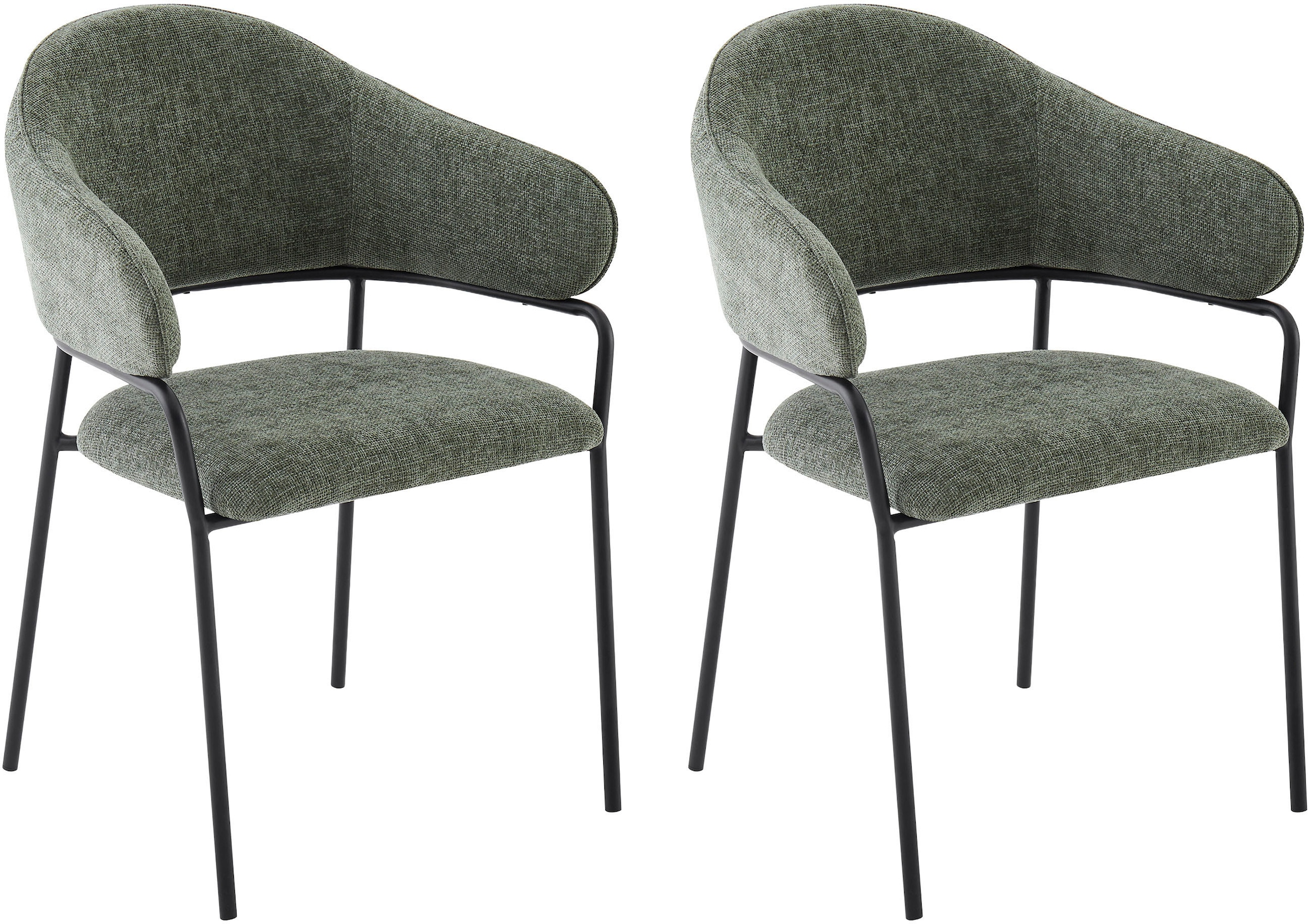 byLIVING Esszimmerstuhl "Curve" (Set) 2 Stk.moderner Stoff Stuhl mit gemütl günstig online kaufen