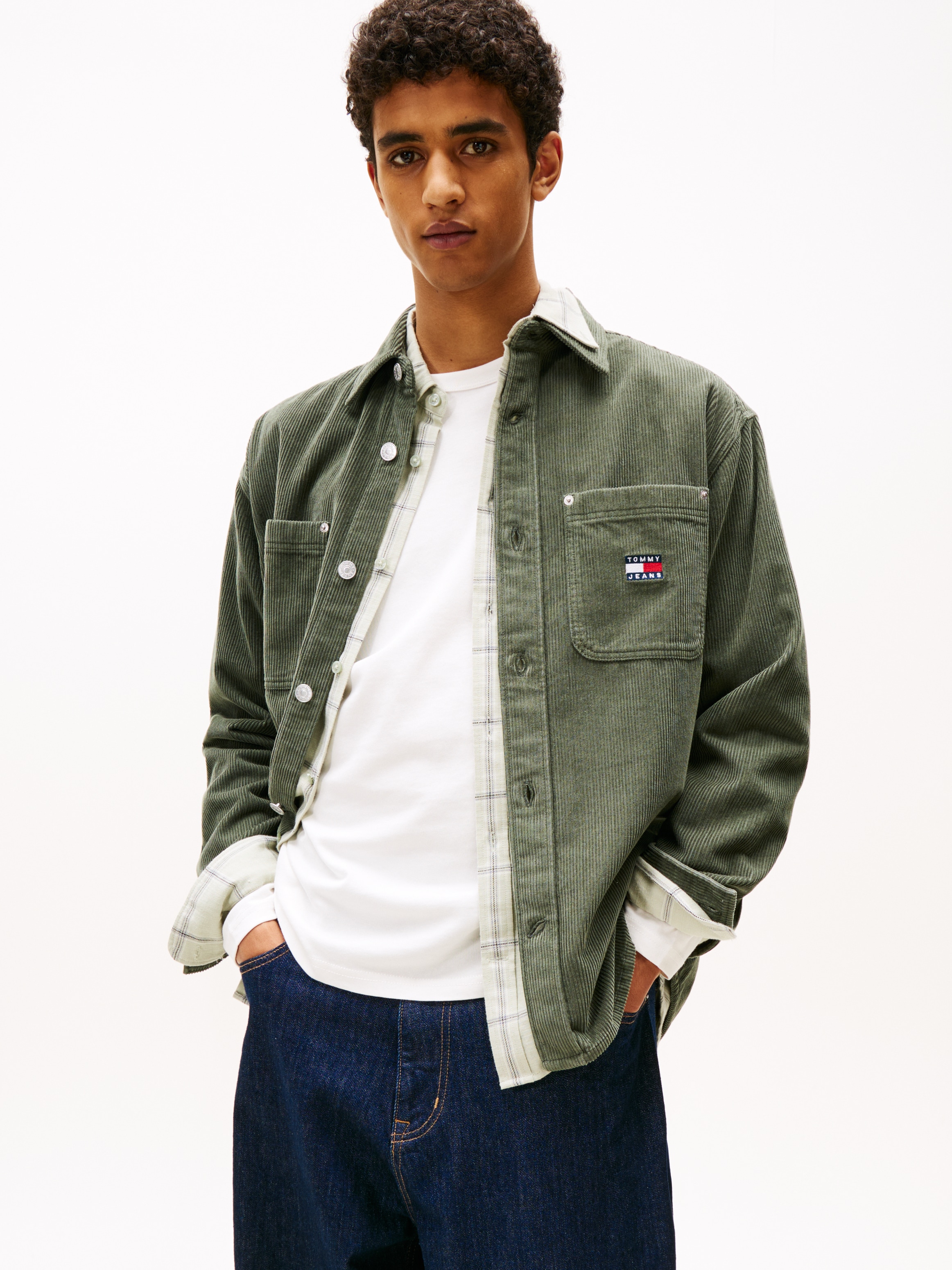 Tommy Jeans Langarmhemd "WASHED CORD SHIRT", Relaxed fit mit Rundhalsaussch günstig online kaufen