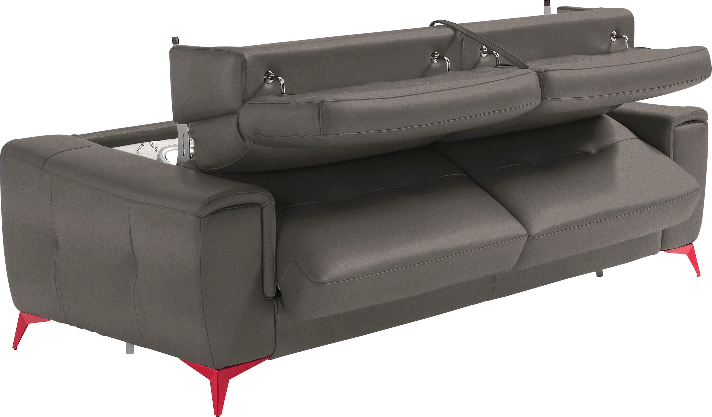 Egoitaliano Schlafsofa »Francine, Designsofa, Loungesofa mit Dauerschlaffunktion, Bettfunktion«, hochwertiger Metallbettrahmen & Matratze, Kopfteil manuell verstellbar