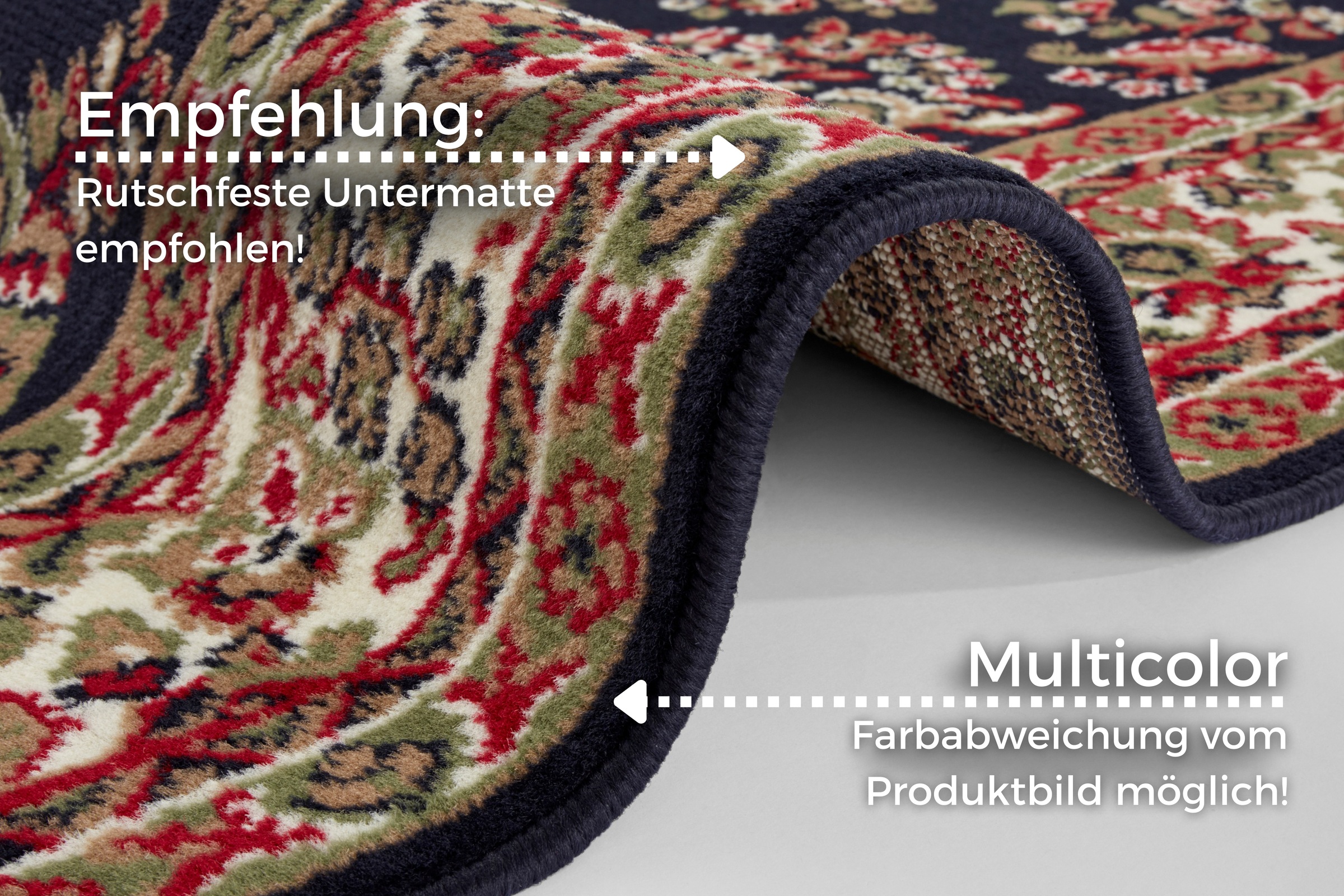 Thumbnail - HANSE Home Teppich "Halton", rechteckig, 8 mm Höhe, Kurzflor, Orient-Optik, mit Bordüre, Läufer, pflegeleicht, gekettelt