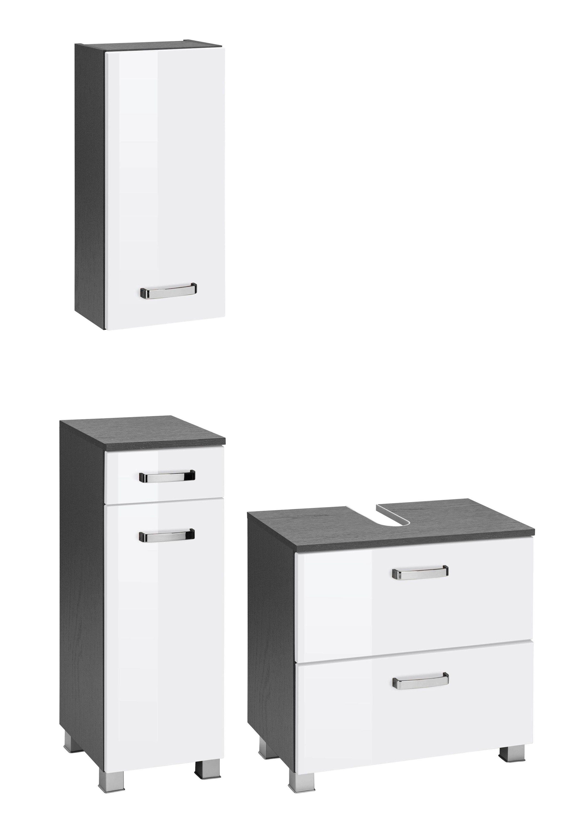 welltime Badmöbel-Set "Ravenna" 3 Stk. tlg. Hängeschrank, Unterschrank, Was günstig online kaufen