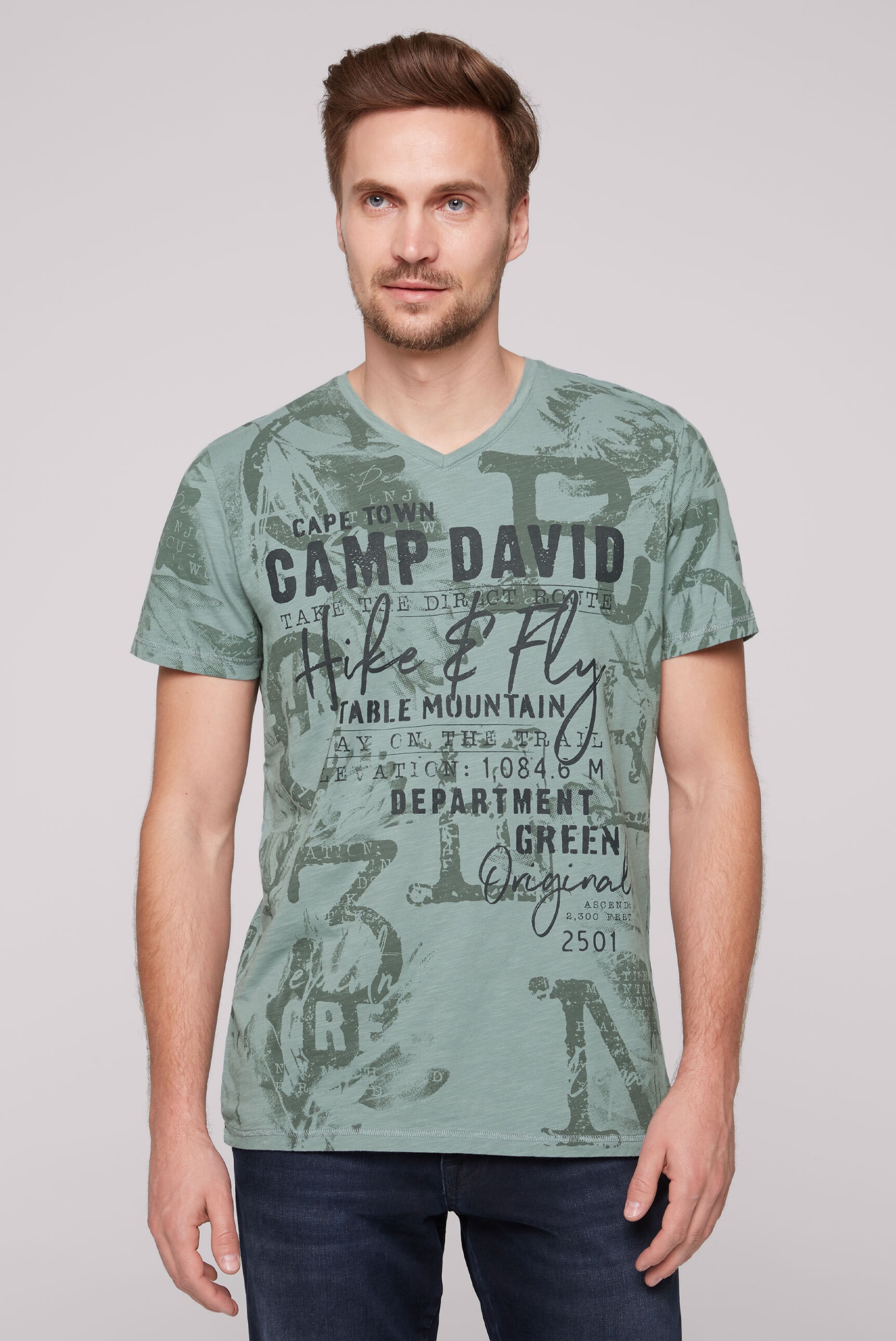 CAMP DAVID V-Shirt, aus Baumwolle