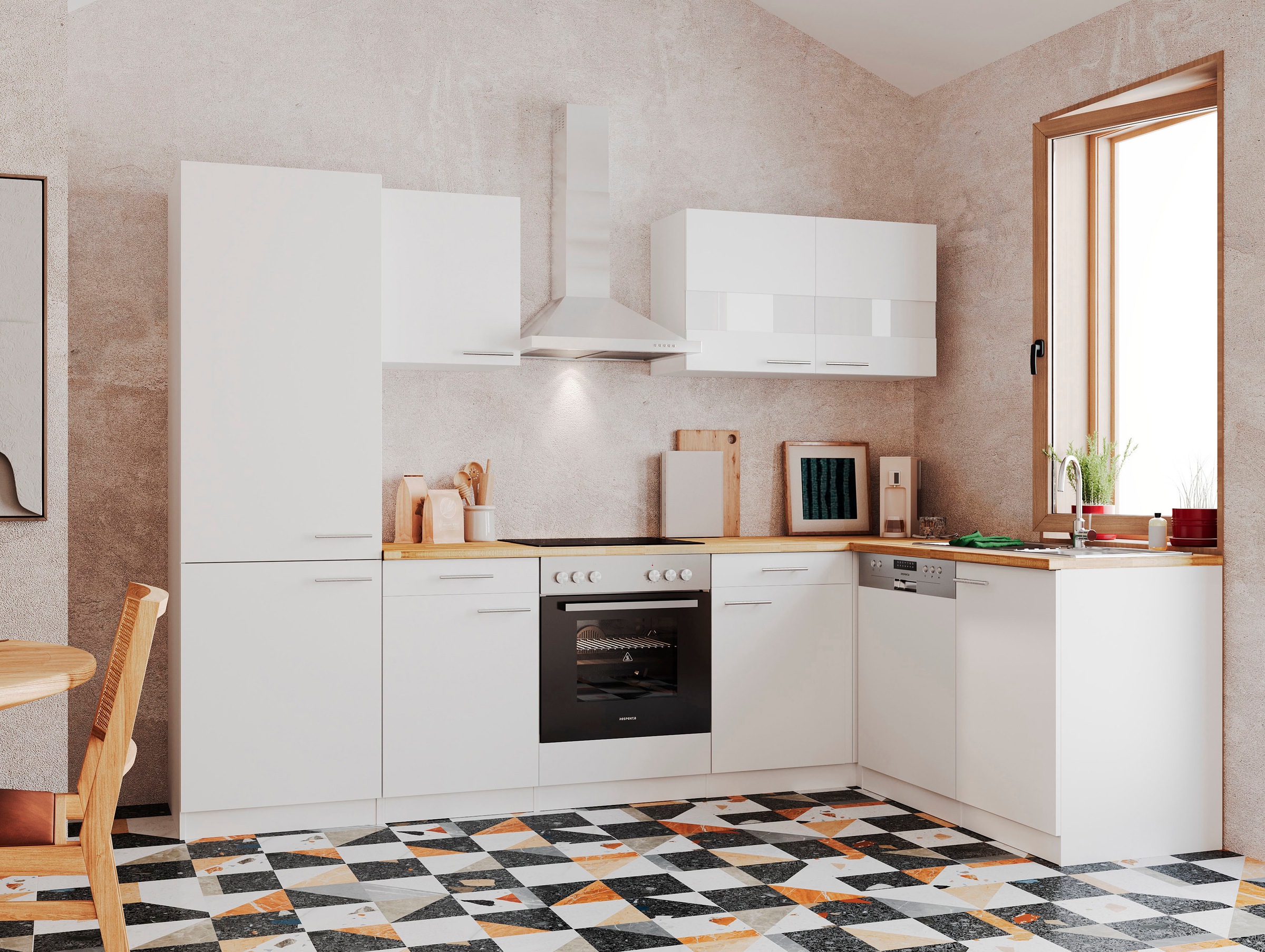 RESPEKTA Küchenzeile "Malia" Breite 280 cm, mit Soft-Close, in exklusiver K günstig online kaufen