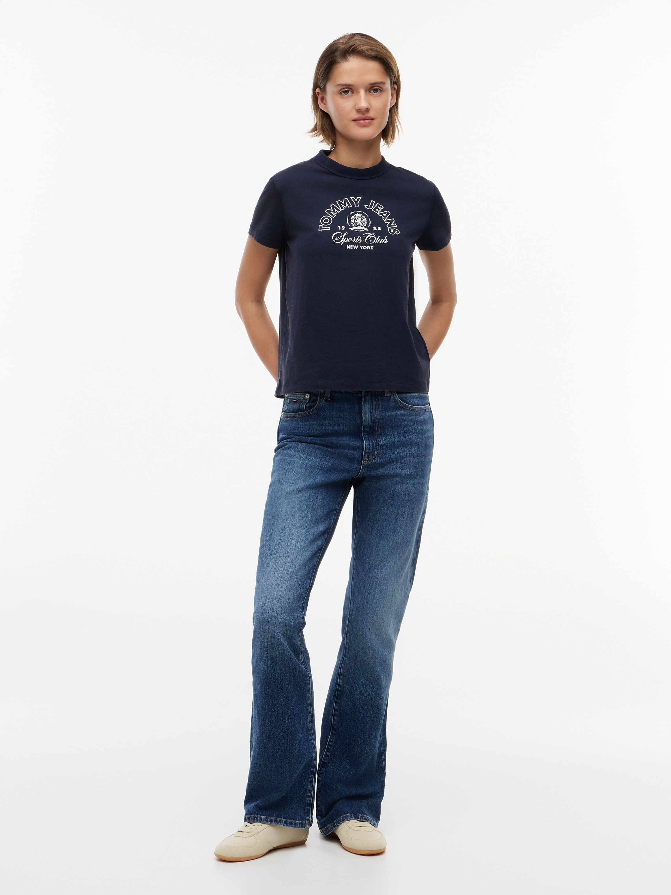 Tommy Jeans Kurzarmshirt »TJW REG HERITAGE LOGO SS TEE« Baumwolle, regular fit