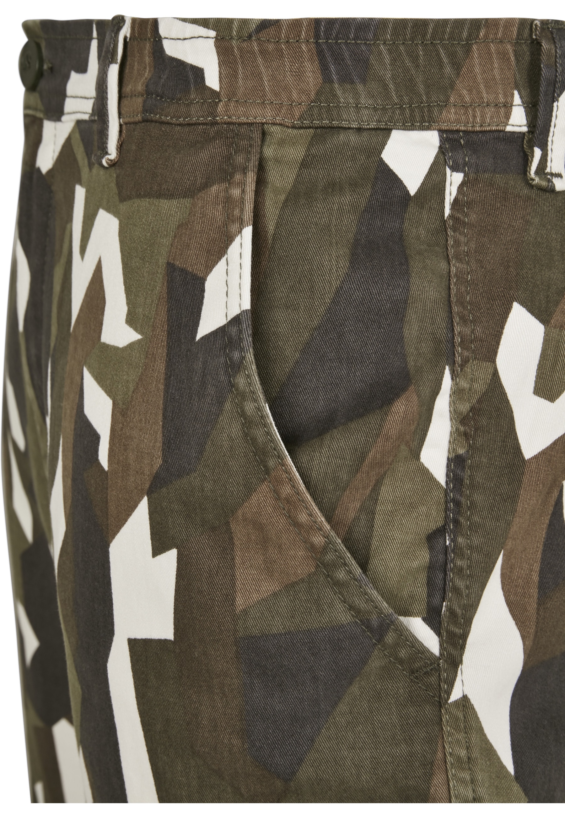 URBAN CLASSICS Cargohose »Urban Classics Herren Geometric Camo Stretch Twill Cargo Pants«