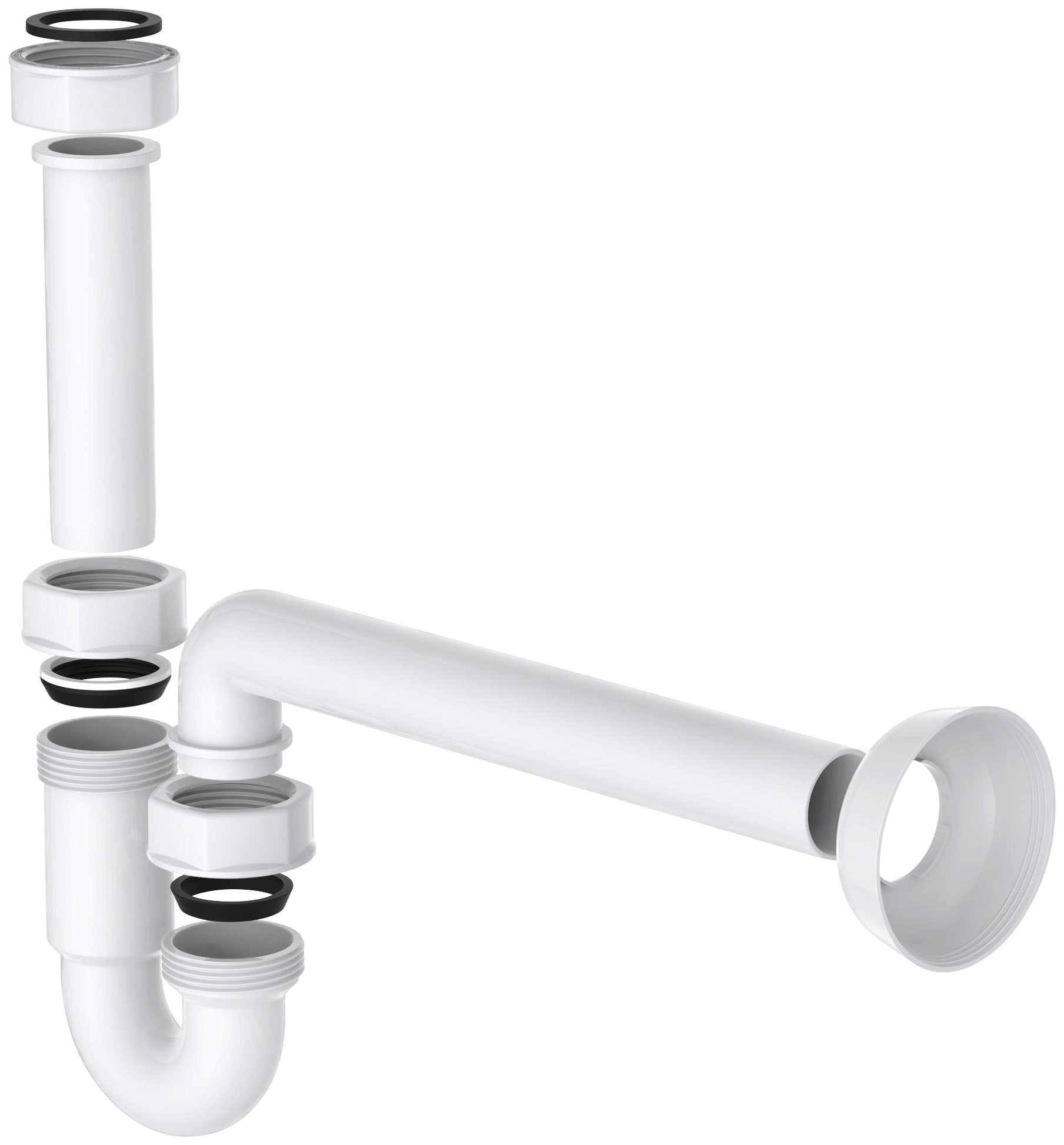 Kirchhoff Siphon, (1 tlg.), Röhrensiphon, Weiß, 1 1/4" x 32 mm