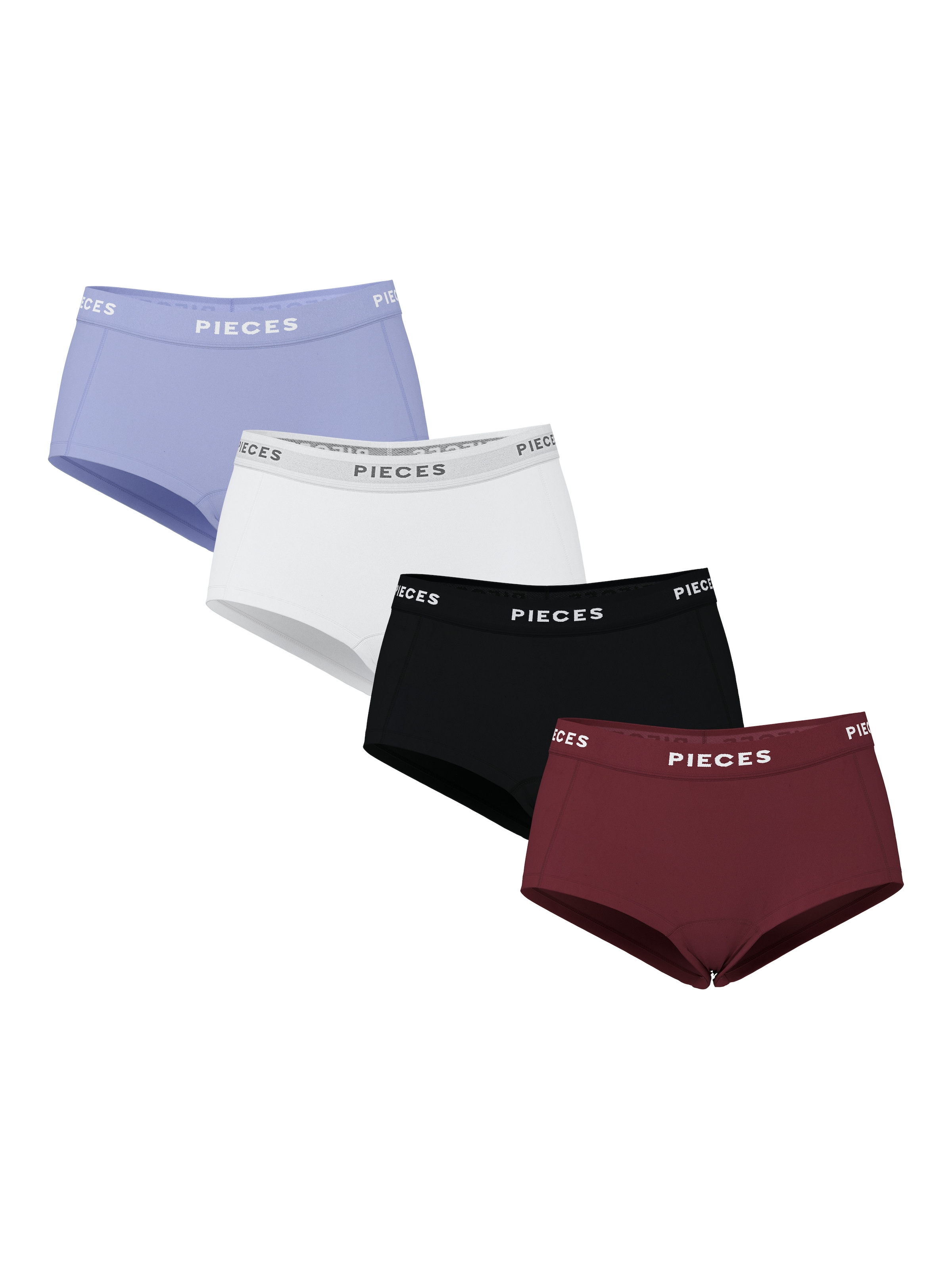 pieces Hipster "PCLOGO LADY 4 PACK SOLID NOOS BC" Packung, 4er-Pack, 4 Stk. günstig online kaufen