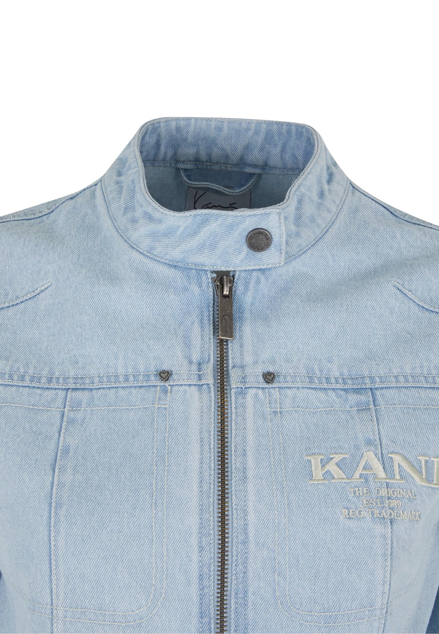 Karl Kani Allwetterjacke »Karl Kani Retro TM Denim Biker Jacket«, (1 St.), ohne Kapuze
