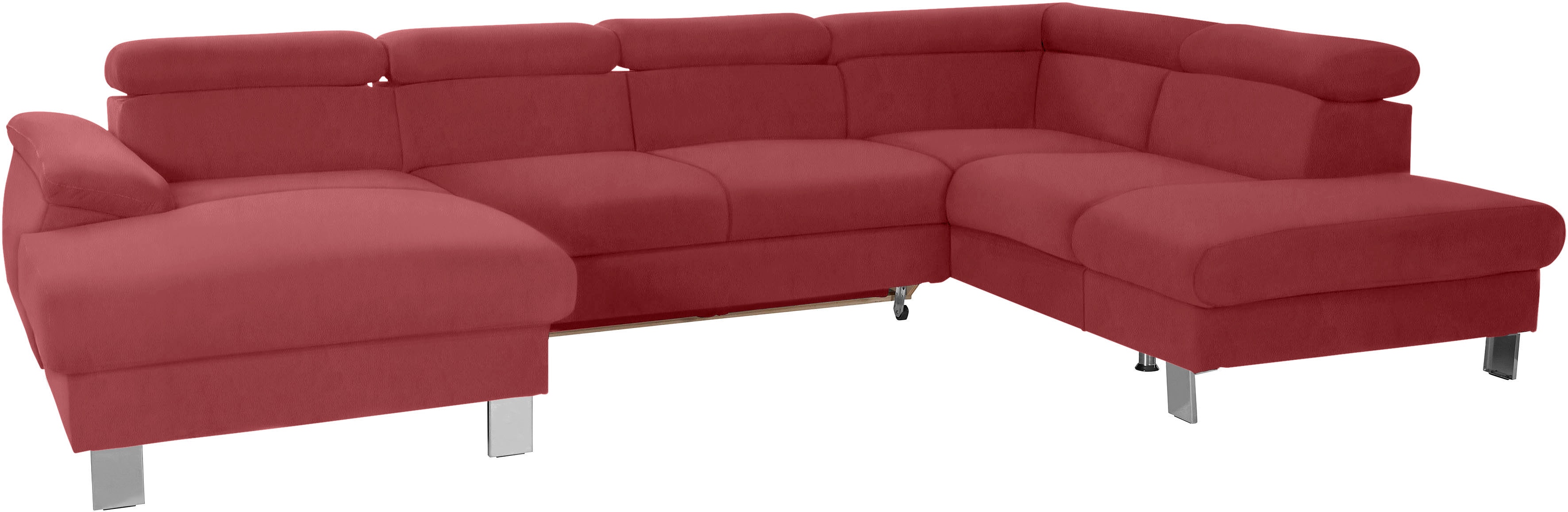 COTTA Wohnlandschaft "Komaris U-Form, B: 320 cm" mit Kopfteilverstellung, optional Schlaffunktion, Bettkasten & Licht