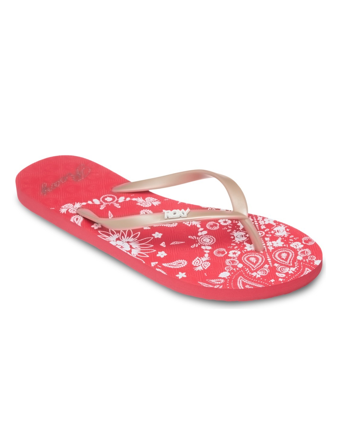 Sandale ROXY "New Viva Printed", Herren, Gr. 9(40), hibiscus, Obermaterial:Obermaterial: 98% Synthetik/2% Metall, Futter: 100% Synthetik, Laufsohle: 100% Schwammgummi;, Schuhe Sandale