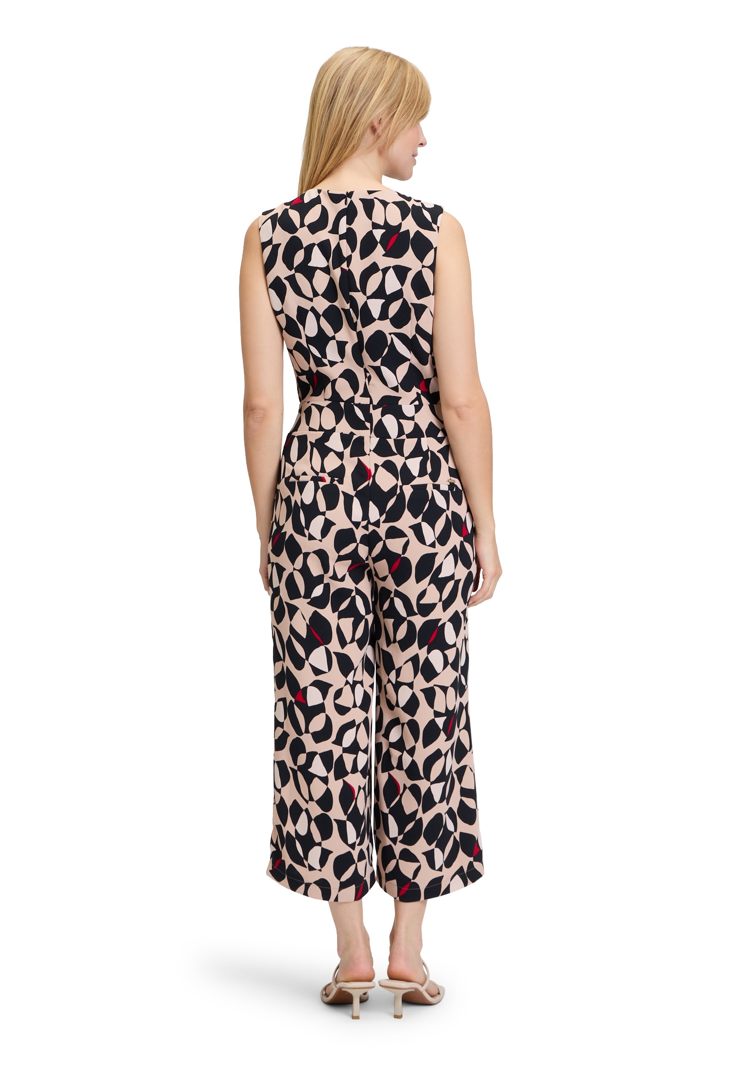 Betty&Co Overall »Betty & Co Jumpsuit mit Bindegürtel«, (1 tlg.), Falten