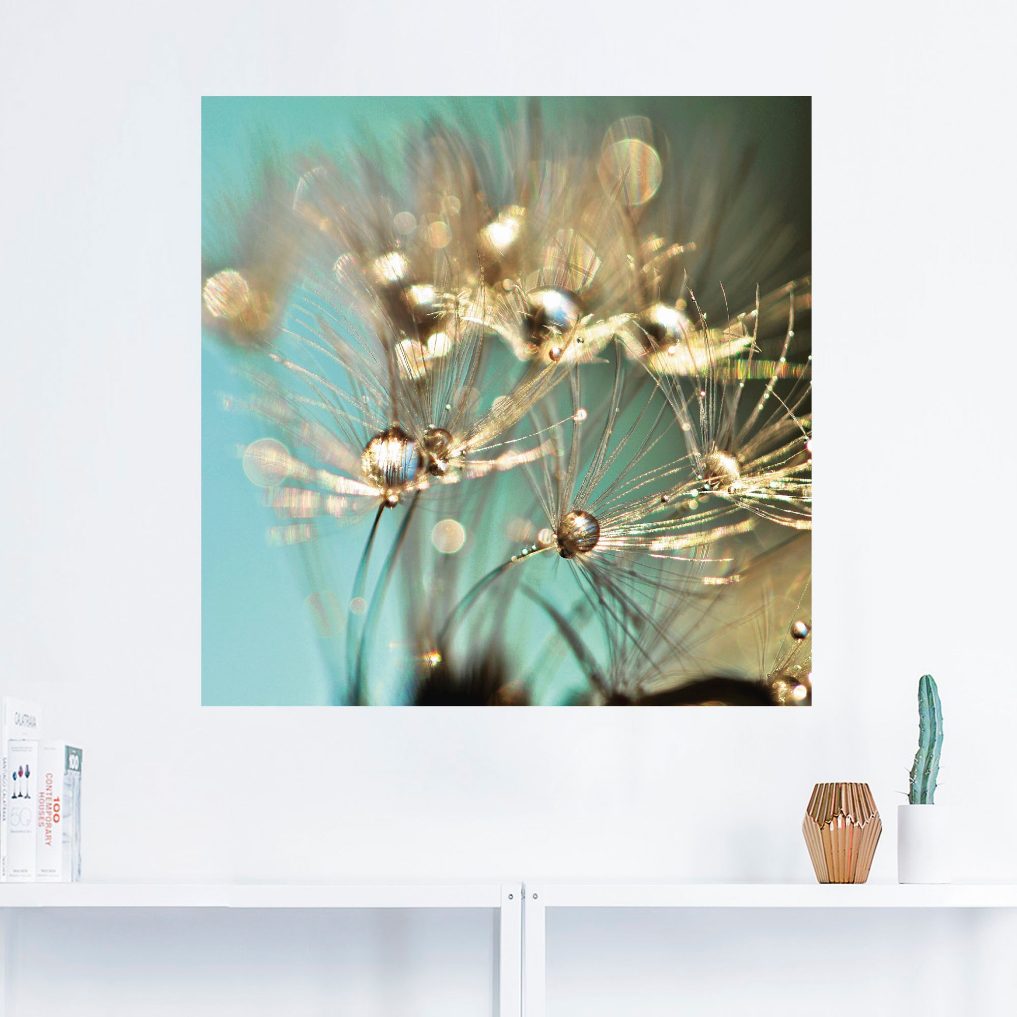 Artland Wandbild »Pusteblume glänzendes Gold«, Blumen, (1 St.), als Alubild, Outdoorbild, Leinwandbild, Poster, Wandaufkleber