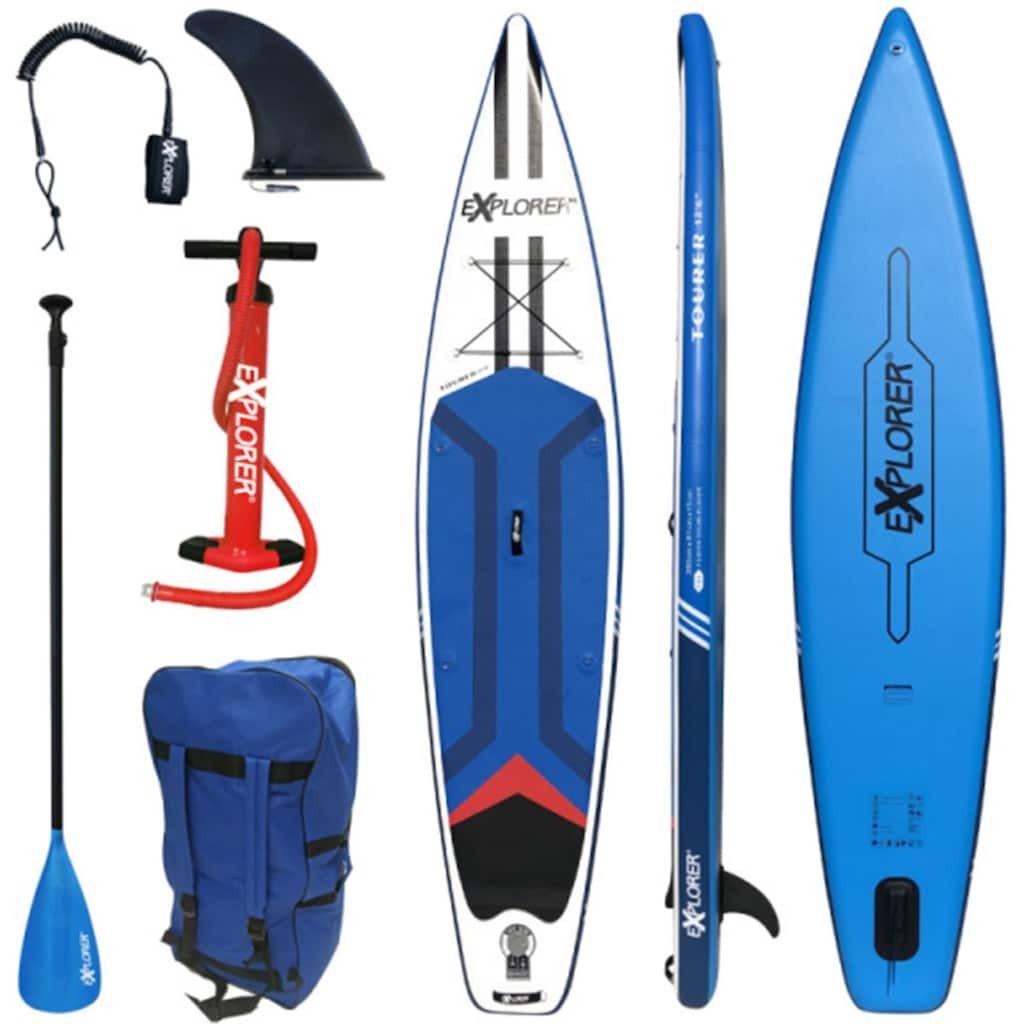 EXPLORER Inflatable SUP-Board »Tourer«, (6 tlg., mit Paddel, Pumpe und Transportrucksack)