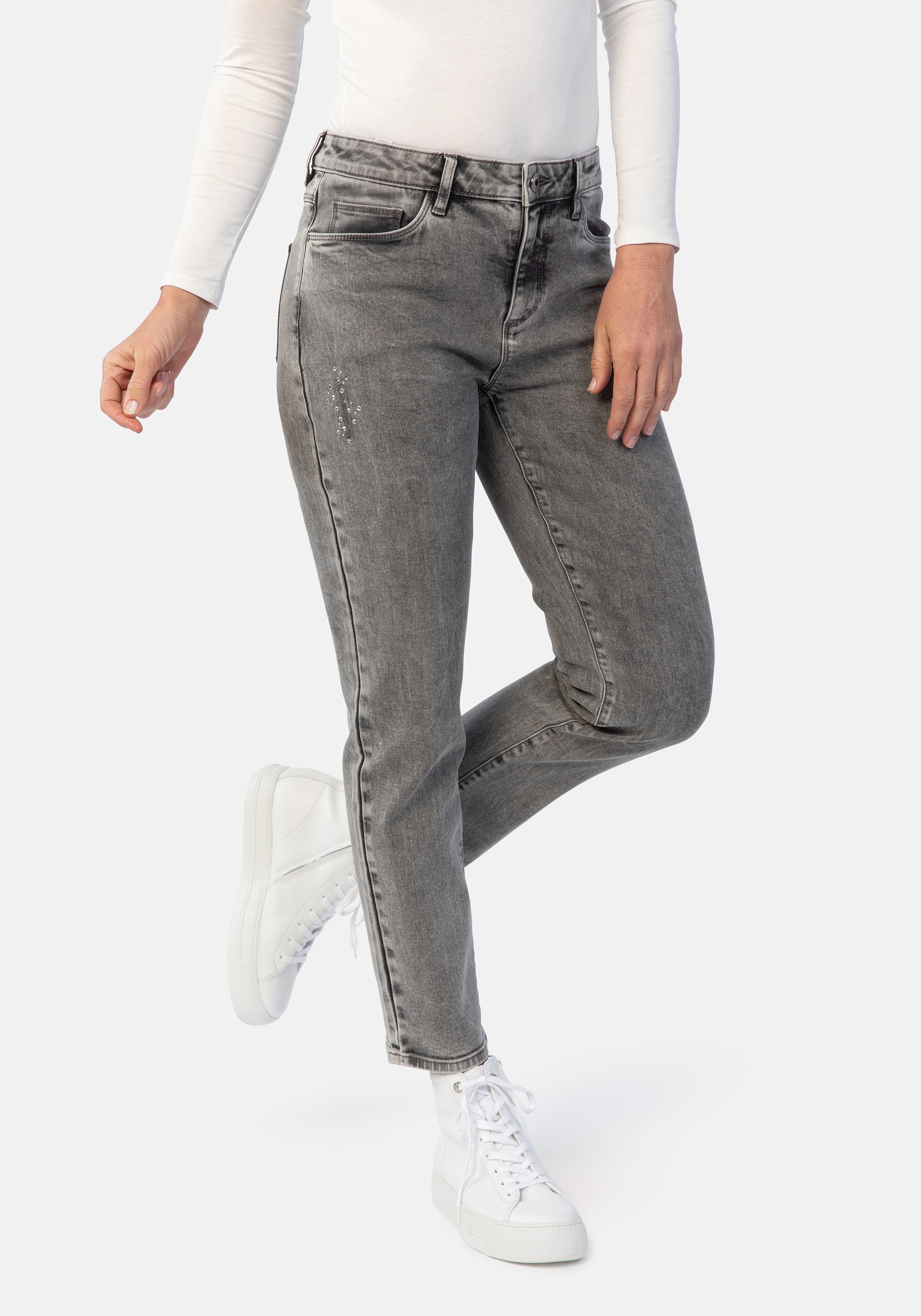 STOOKER WOMEN "Zermatt Fashion Straight Fit Jeans" Straight Fit Casual Acid Wash Denim Jeans für Damen
