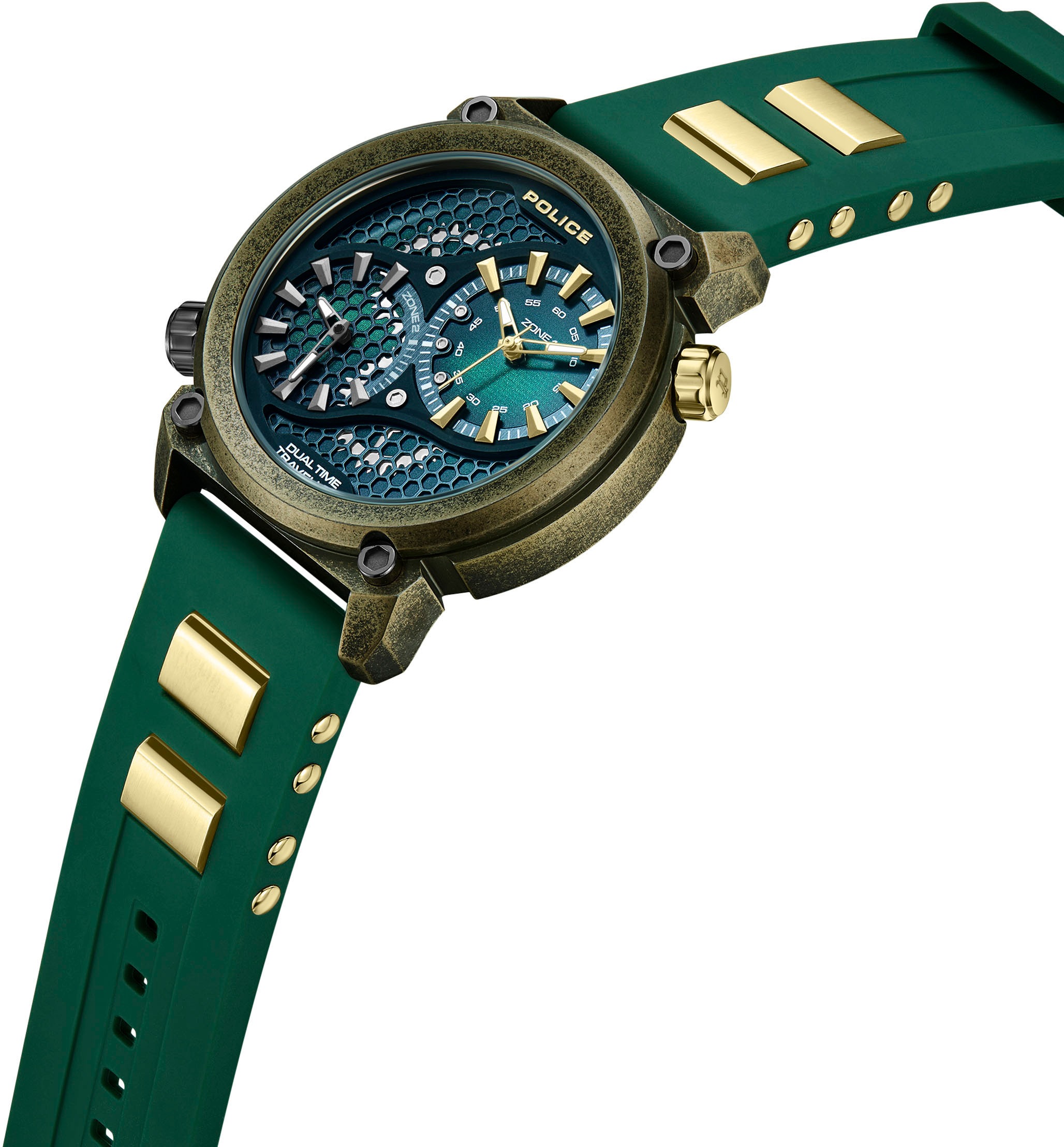 Police Multifunktionsuhr »BOA«, Quarzuhr, Armbanduhr, Herrenuhr, Silikonarmband, analog, Dualzeit