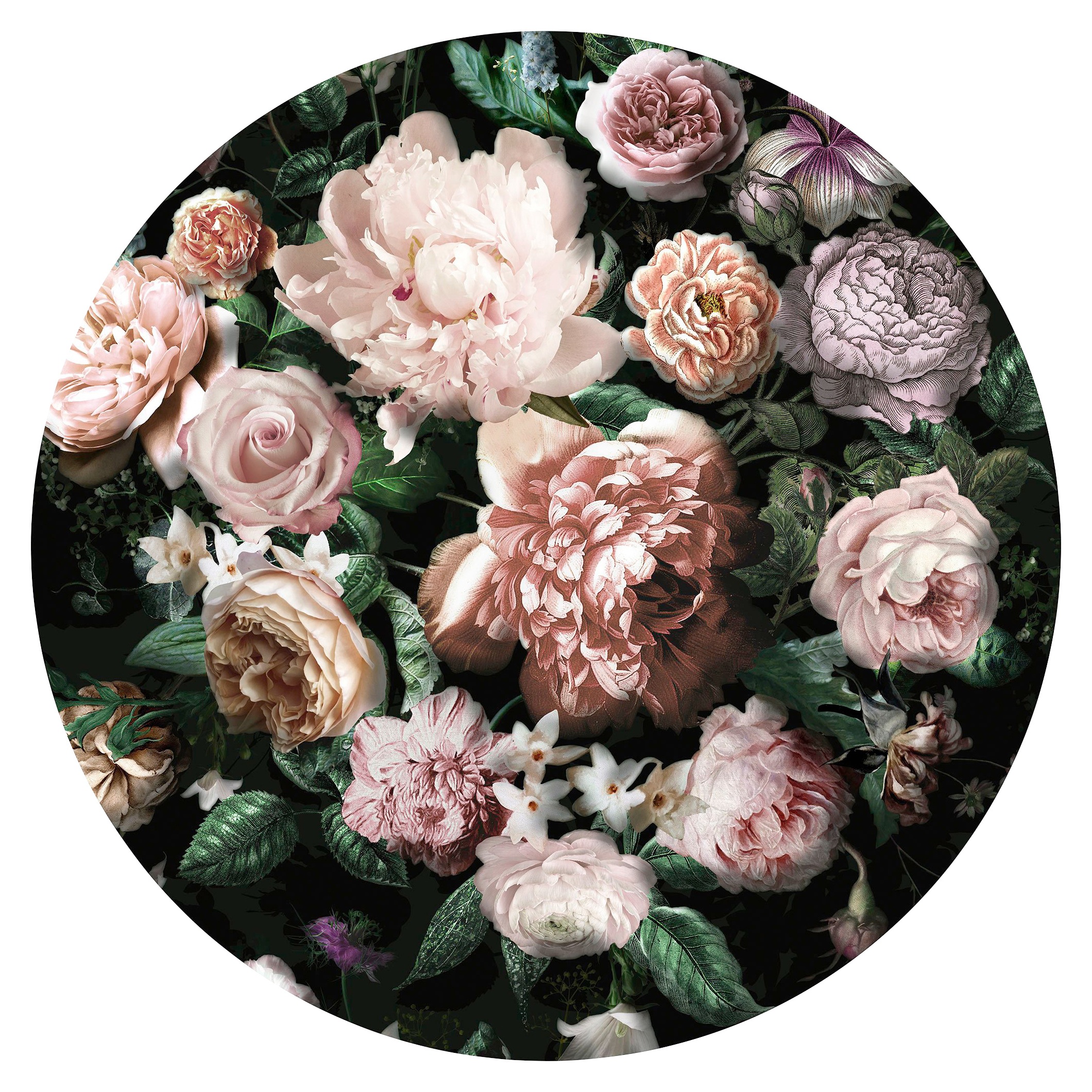 Komar Vliestapete »Flower Couture«, 125x125 cm (Breite x Höhe), rund und selbstklebend