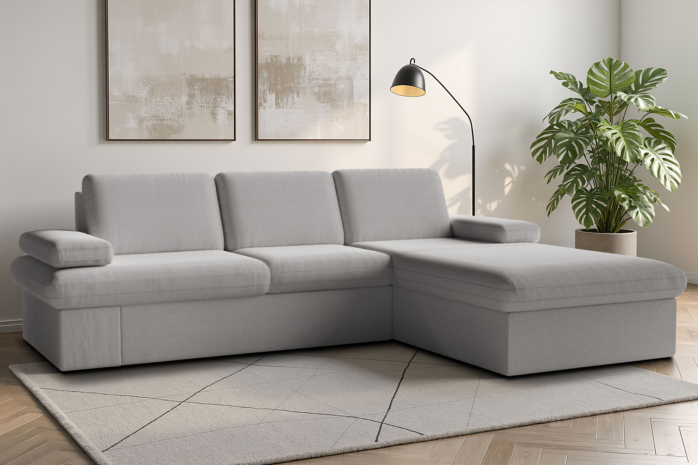 sit&more Ecksofa "Moreno L-Form, B: 247 cm" mit Armteilverstellung, optional Schlaffunktion