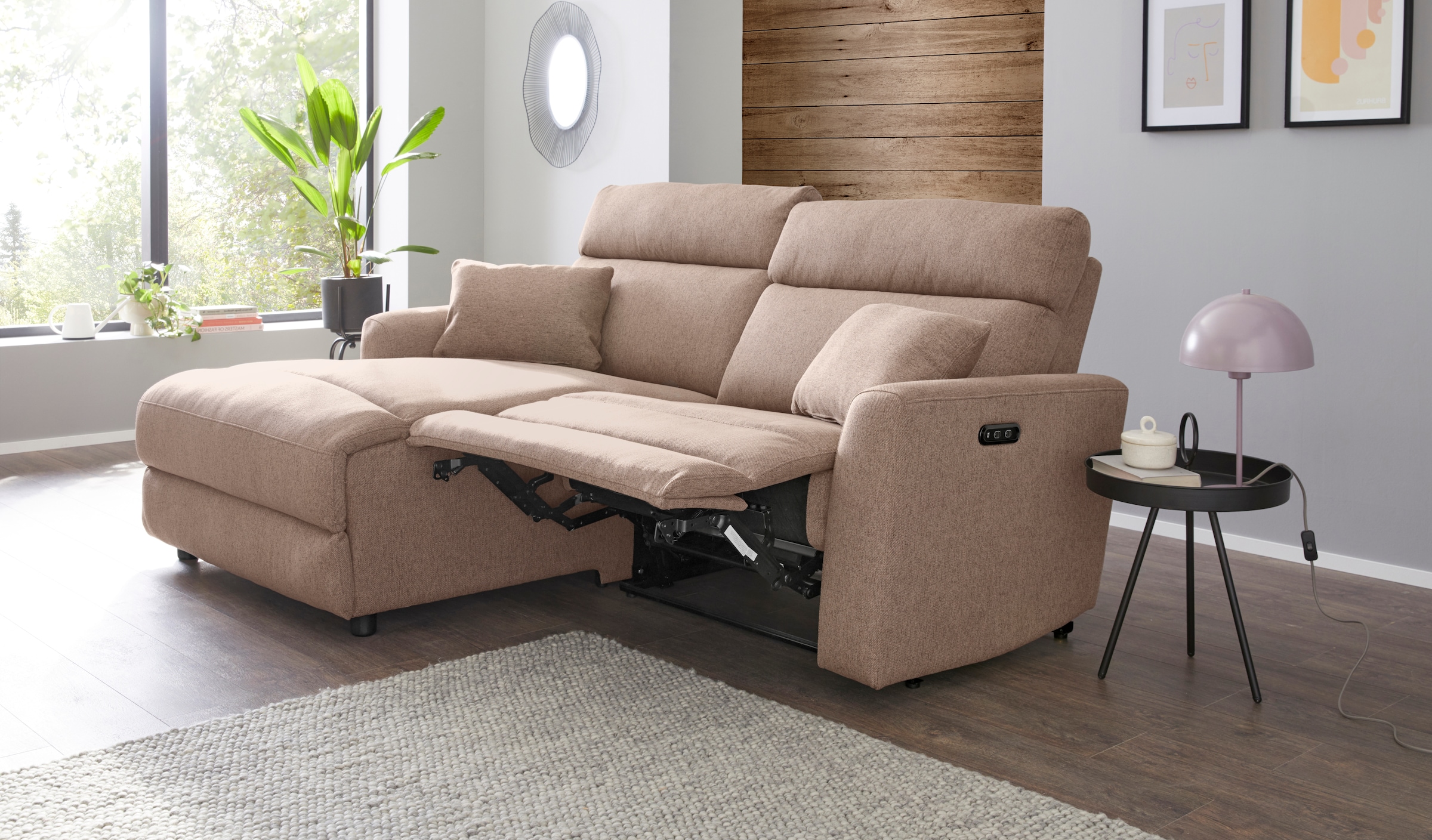 OTTO home Ecksofa "JENNA L-Form, 209cm - OTTO. Verlässliche Qualität." manuelle o. elektrische Relaxfunktion, USB A/C, Struktur fein.