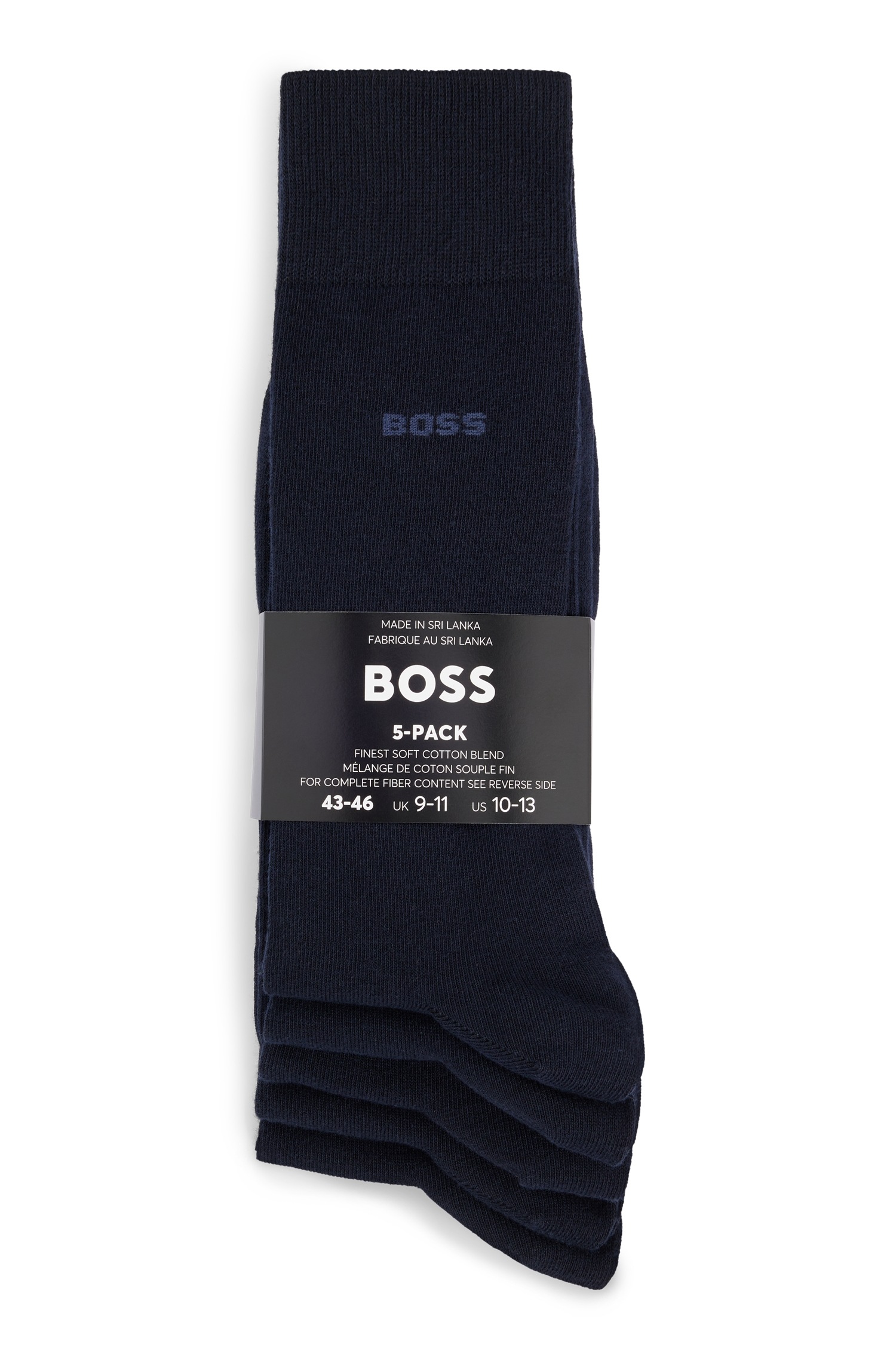 BOSS Businesssocken »5P RS Uni Col CC«, (Packung, 5 Paar, 5er), mit BOSS Schriftzug