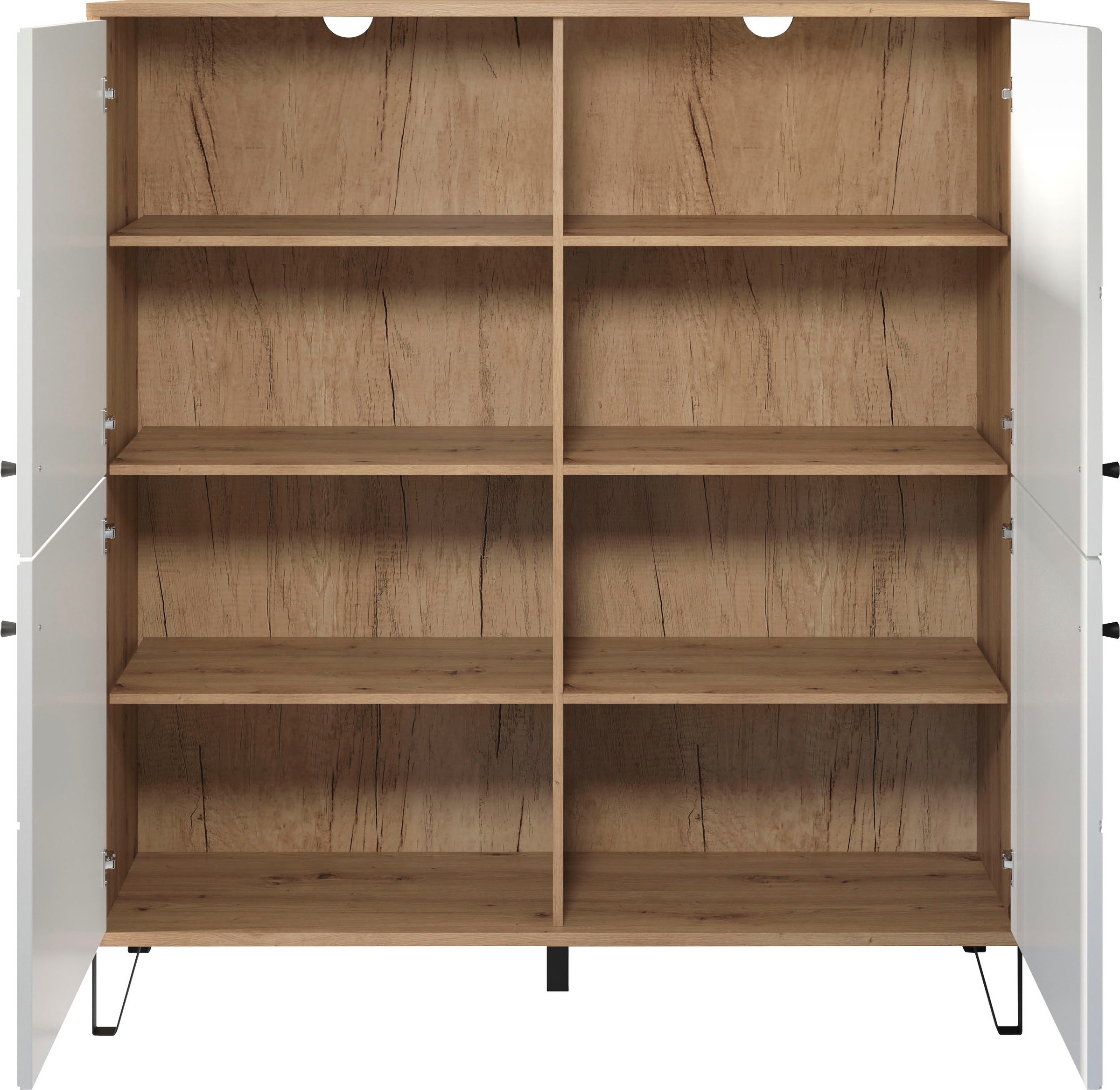 Thumbnail - Places of Style Highboard "Tarragona", Stauraumschrank, Fräsungen in Rautenoptik, 8 Fächer, Breite 123 cm