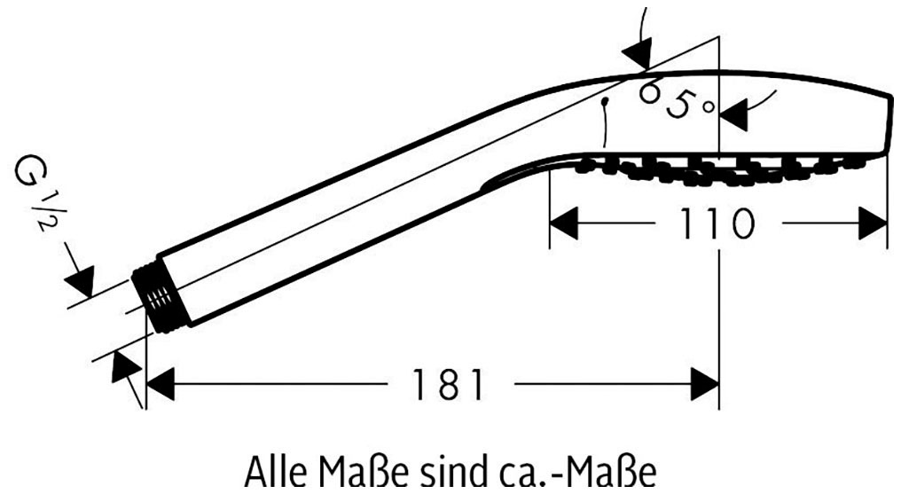 hansgrohe Handbrause »Croma S«, 11cm, 1 Strahlart wassersparend 9 l/min Weiß/chrom