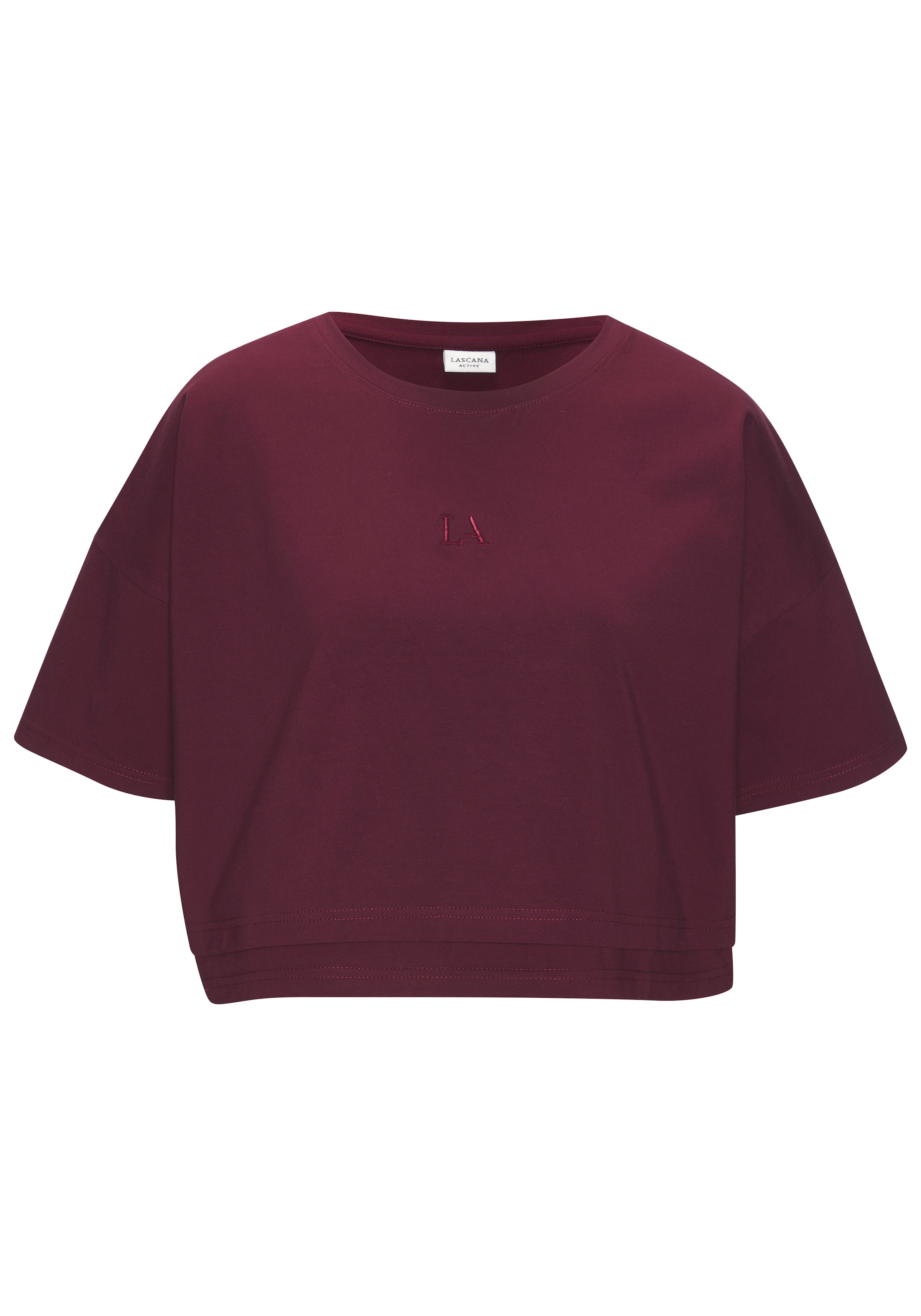 LASCANA Kurzarmshirt, mit kastigem Schnitt und Lagen-Look
