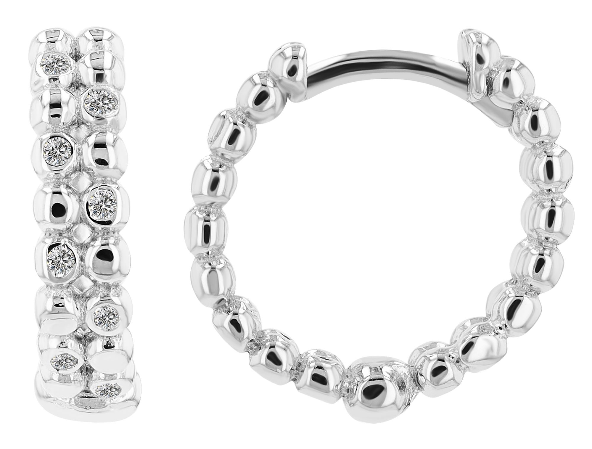 Adelia´s Paar Creolen "Ohrringe – Creole aus 925 Silber mit Zirkonia" Ideal zum Verschenken – schlicht und stilvoll