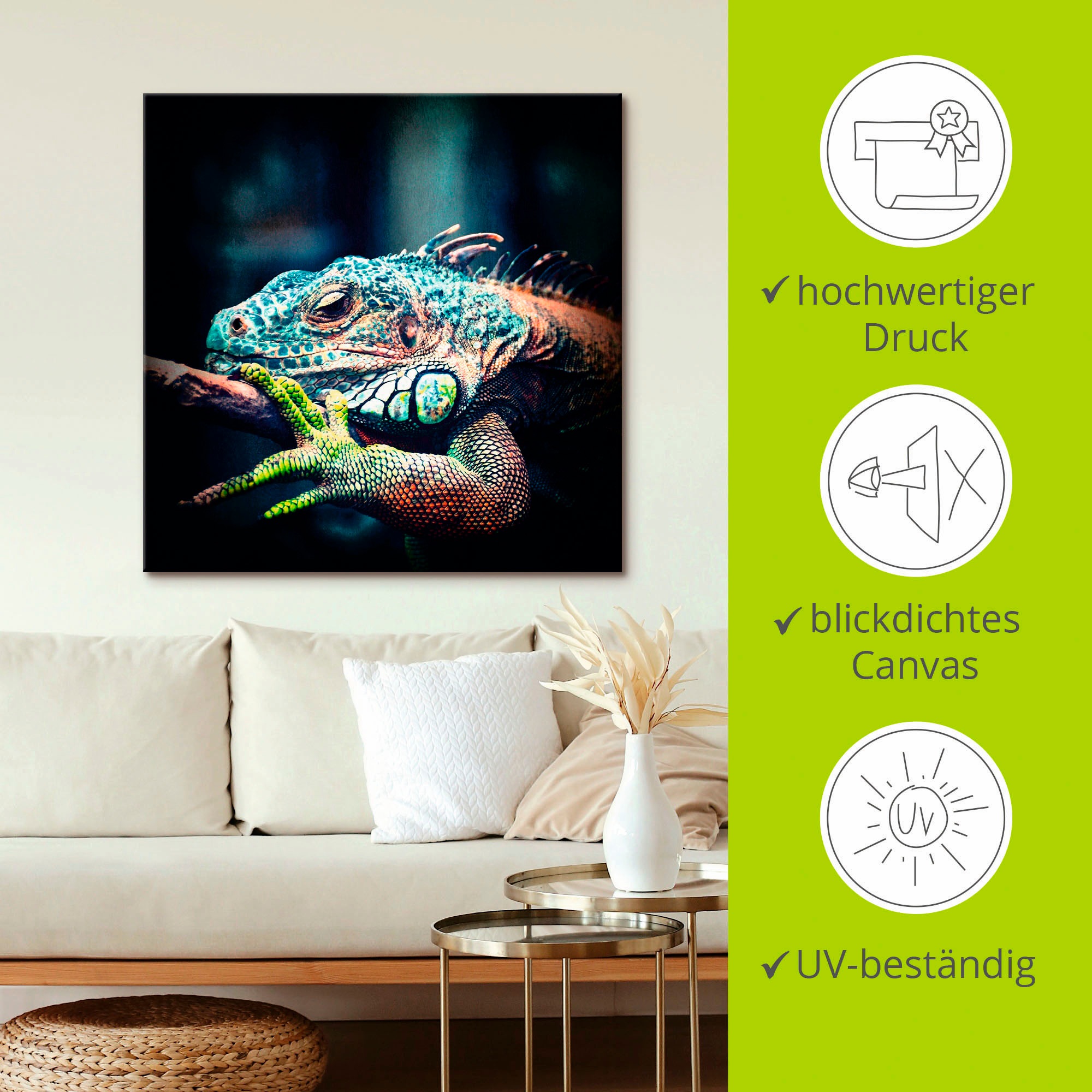Artland Wandbild »Leguan«, Reptilien, (1 St.), als Leinwandbild, Poster in verschied. Größen