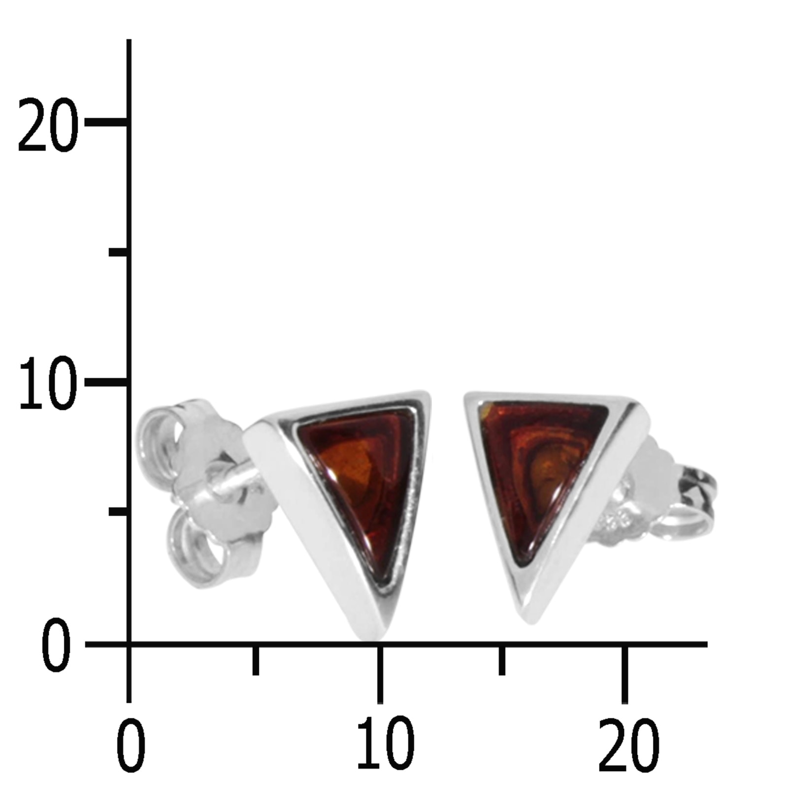 OSTSEE-SCHMUCK Paar Ohrstecker »- Classic 10 x 8 mm - Silber 925/000 - Bernstein«