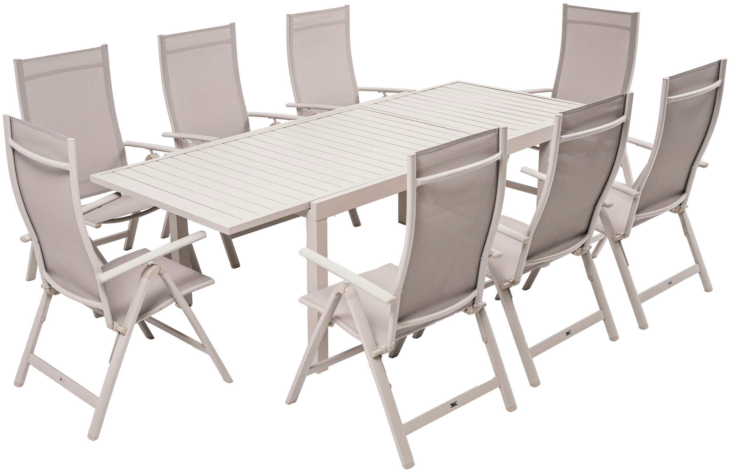 KONIFERA Garten-Essgruppe "Palermo" 8x Sessel, 1x AZ-Tisch 160-240x100 cm, günstig online kaufen