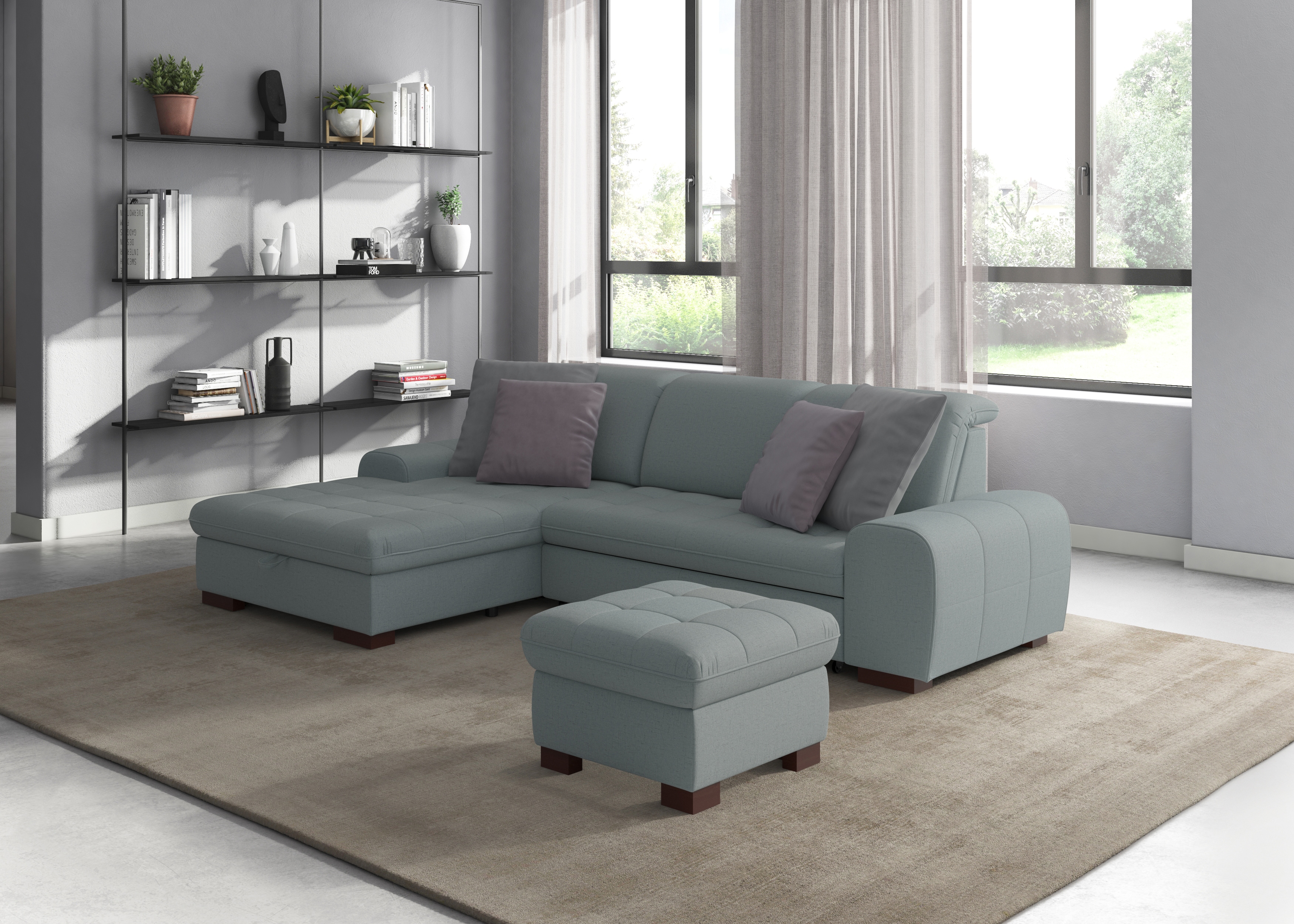 sit&more Ecksofa "Luxor L-Form" wahlweise mit Schlaffunktion, Bettkasten und Kopfteilverstellung