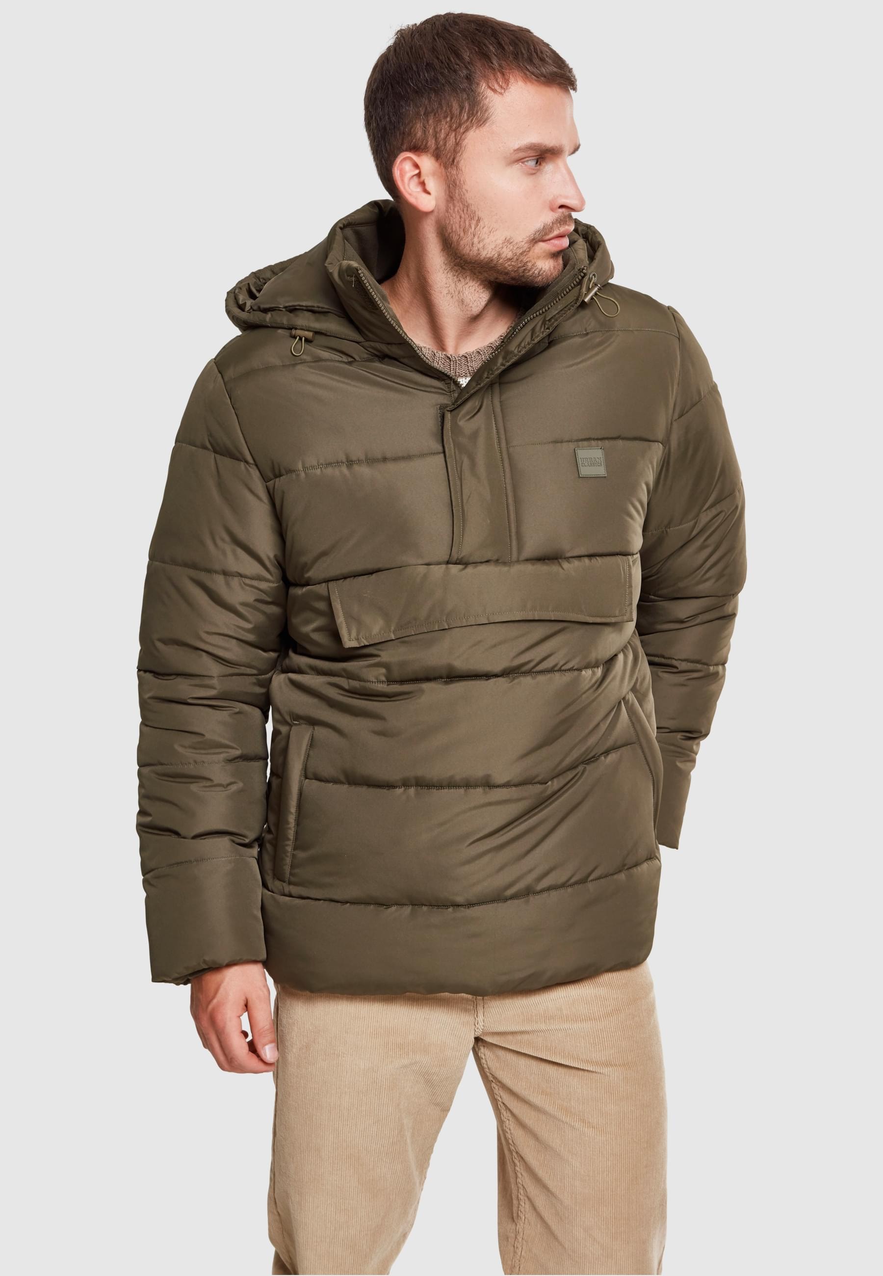 URBAN CLASSICS Winterjacke »Urban Classics Herren Pull Over Puffer Jacket«, (1 St.), mit Kapuze