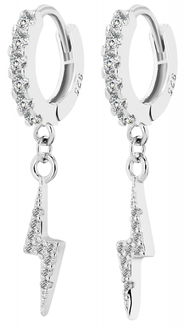 Adelia´s Paar Ohrhänger »Damen Ohrhänger aus 925 Sterling Silber und Zirkonia Ø 8 mm«